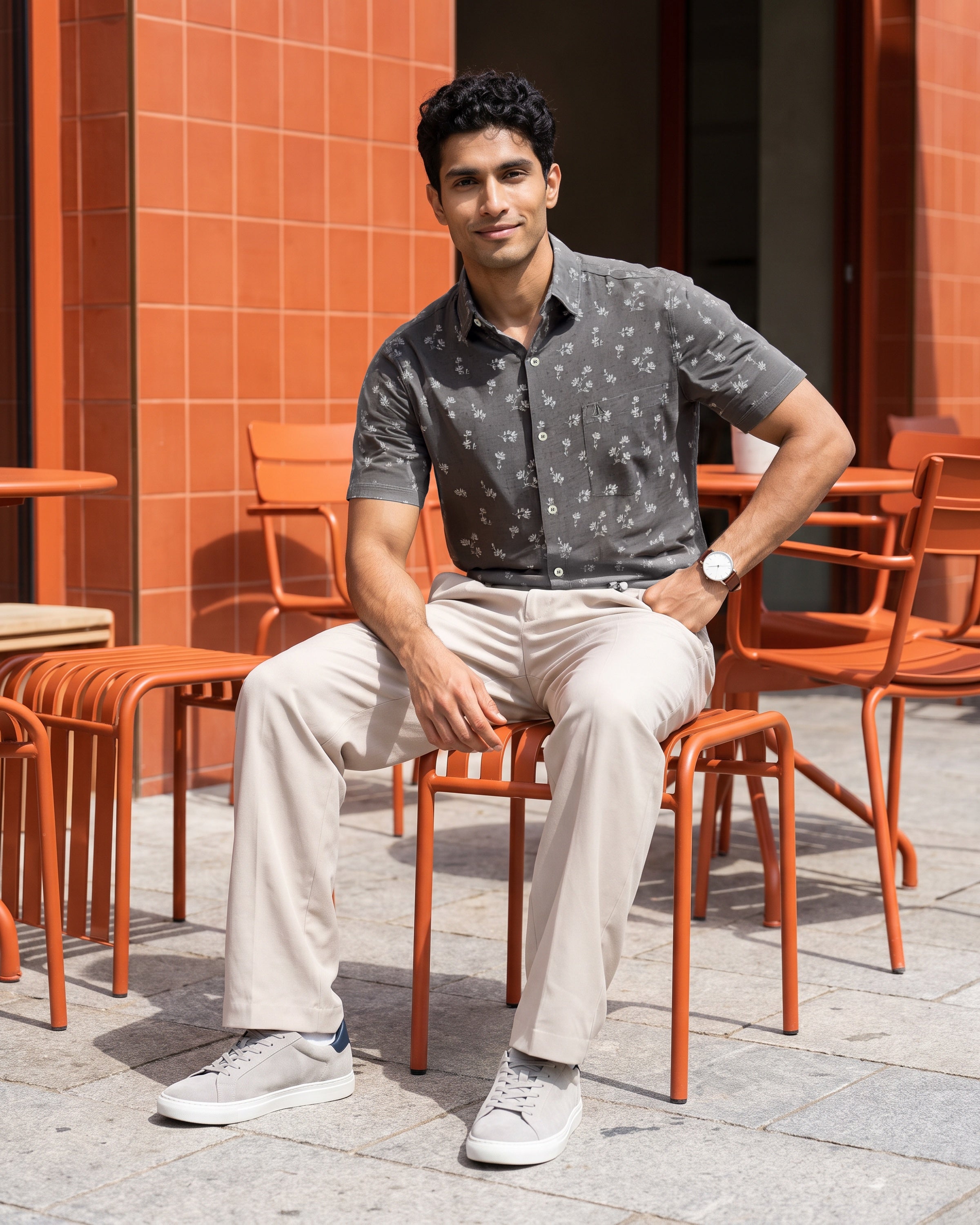 AnationZ Heritage Linen Printed Short Sleeve Shirt - Sri Lanka
