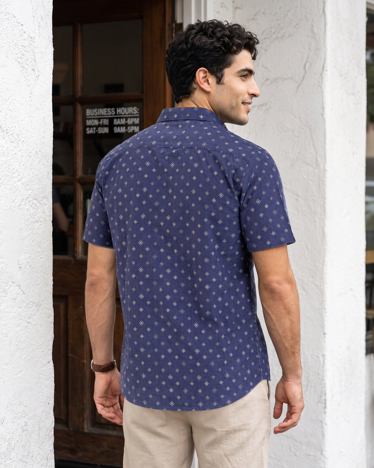 AnationZ Heritage Linen Printed Short Sleeve Shirt - Sri Lanka