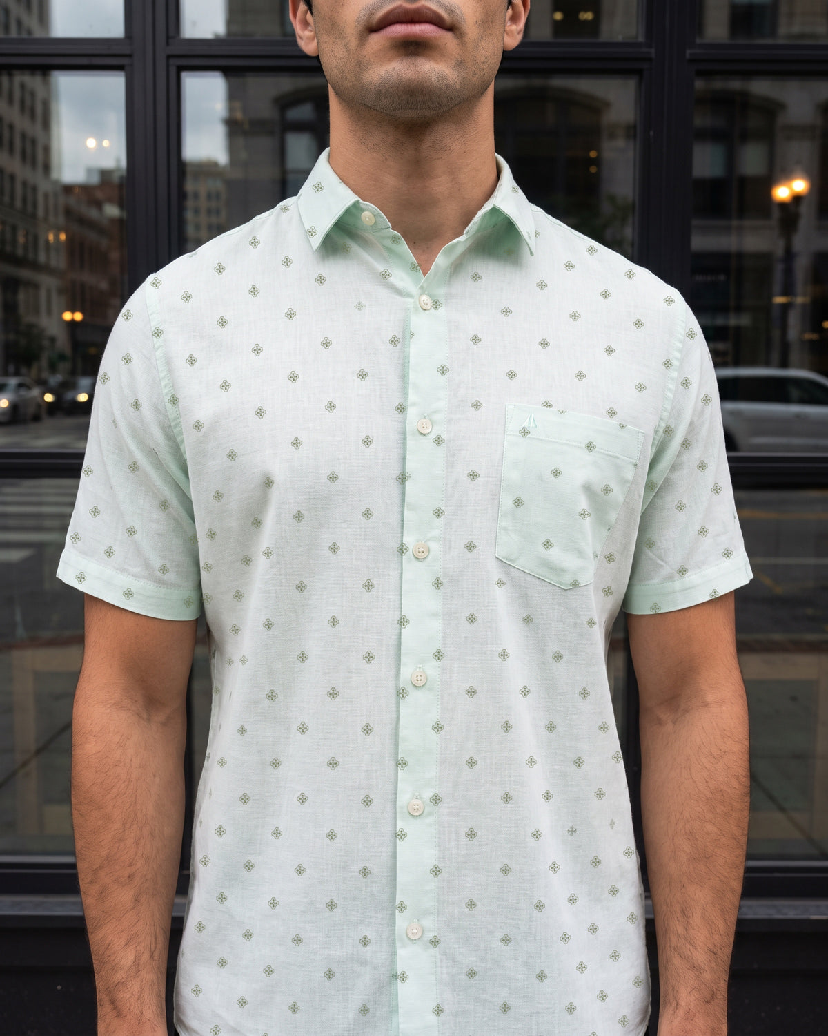AnationZ Heritage Linen Printed Short Sleeve Shirt - Sri Lanka