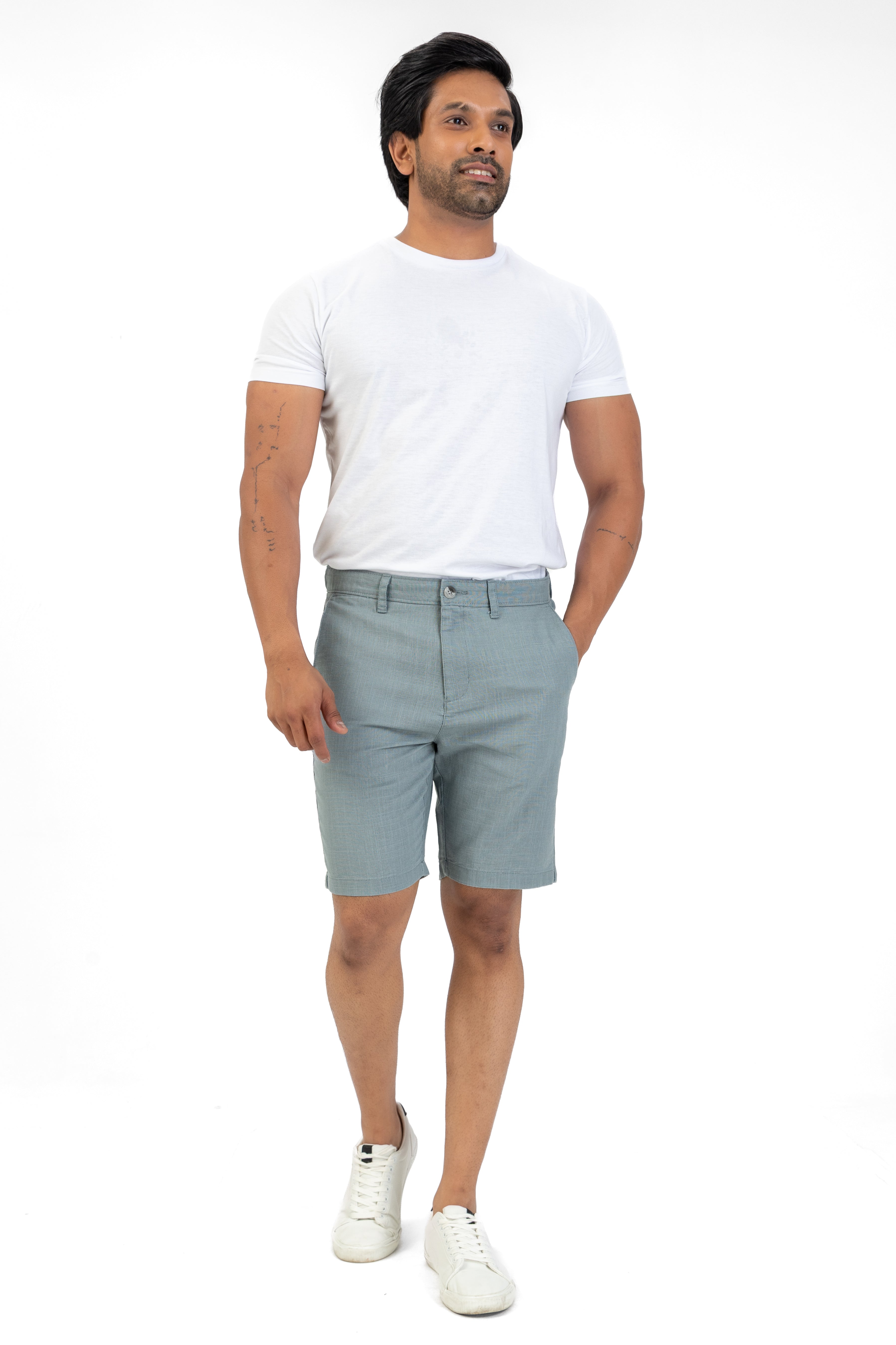 Signature Cotton Short – Steel Blue