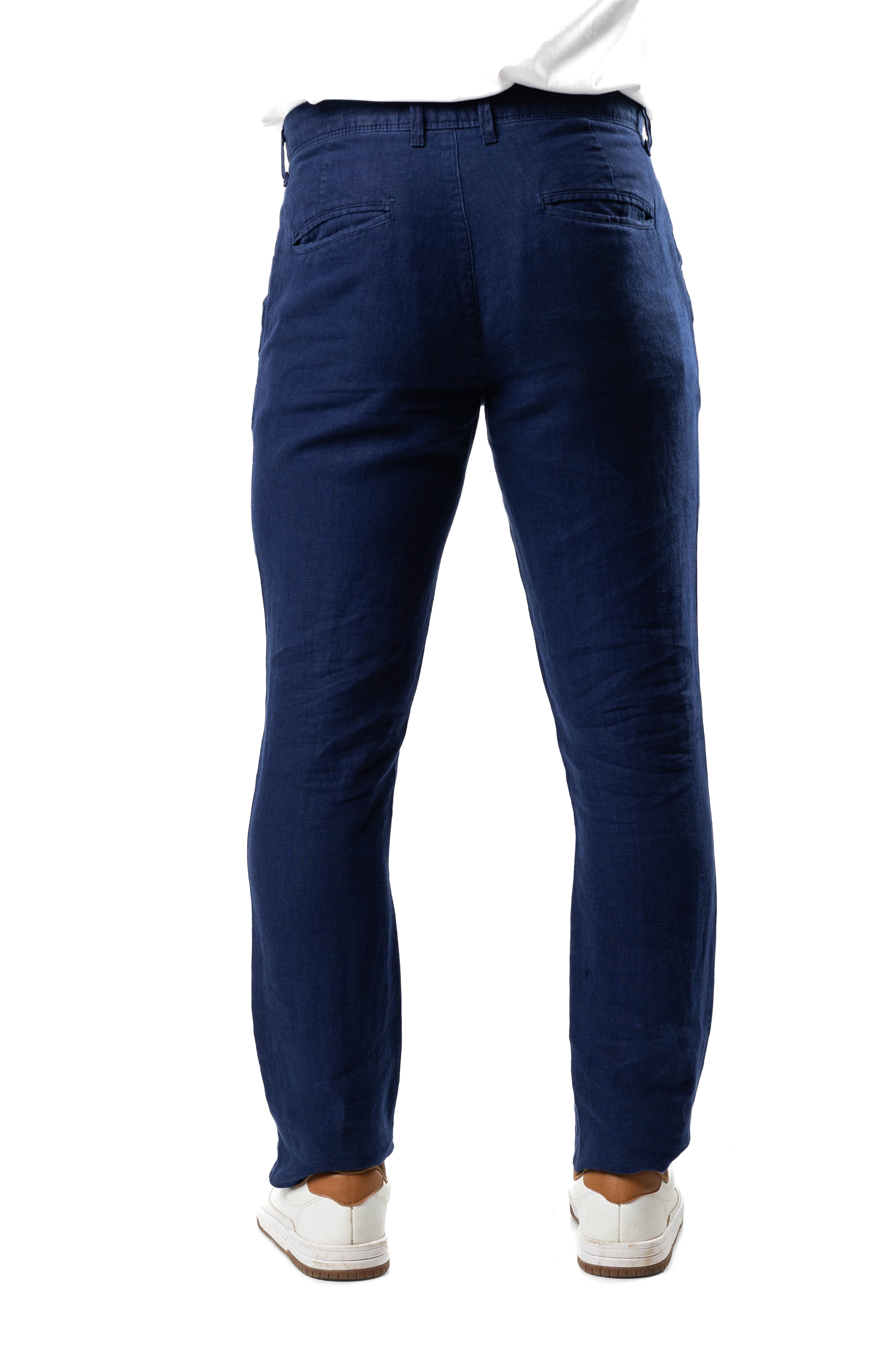 100% Premium Linen Pant - Navy
