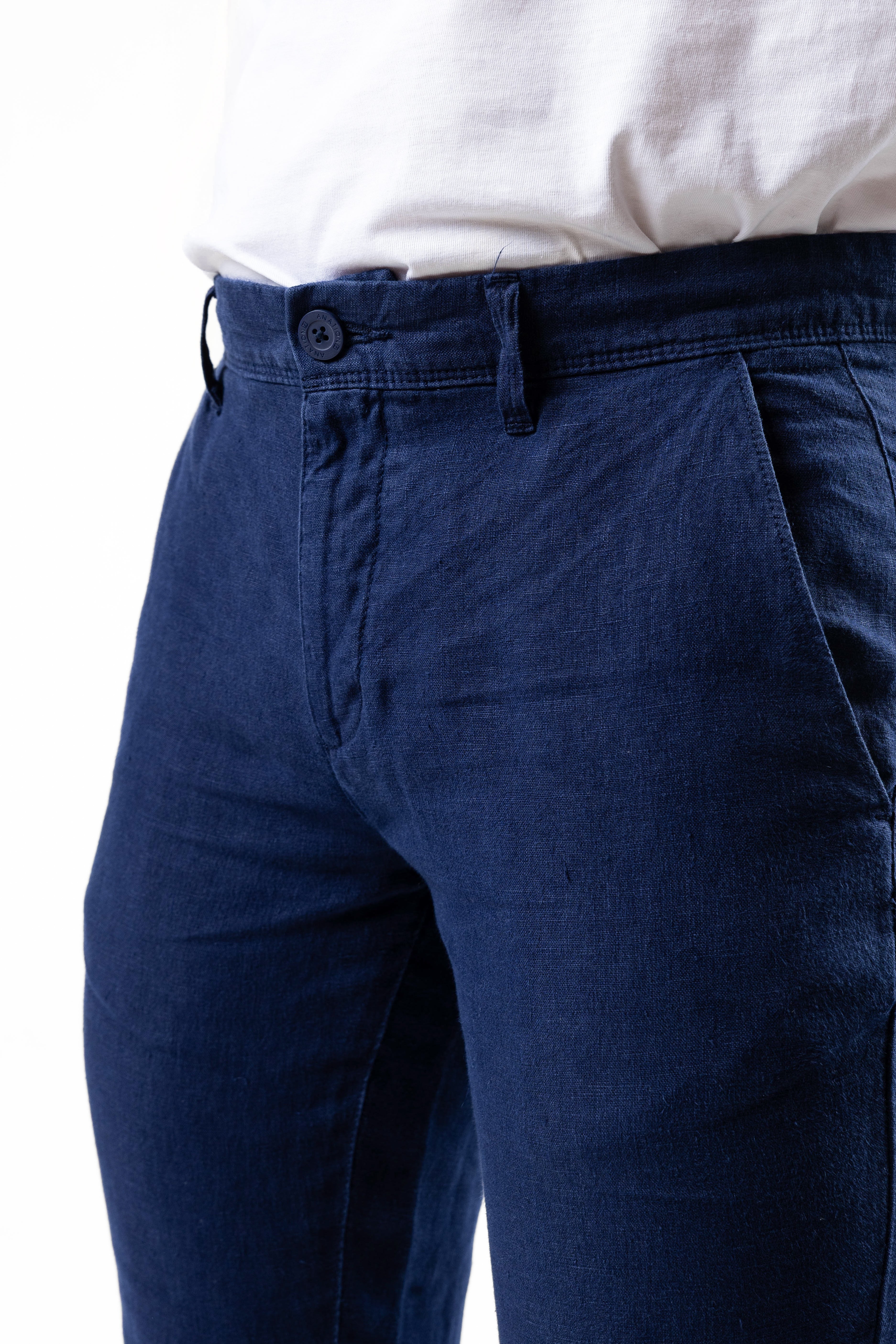 100% Premium Linen Pant - Navy