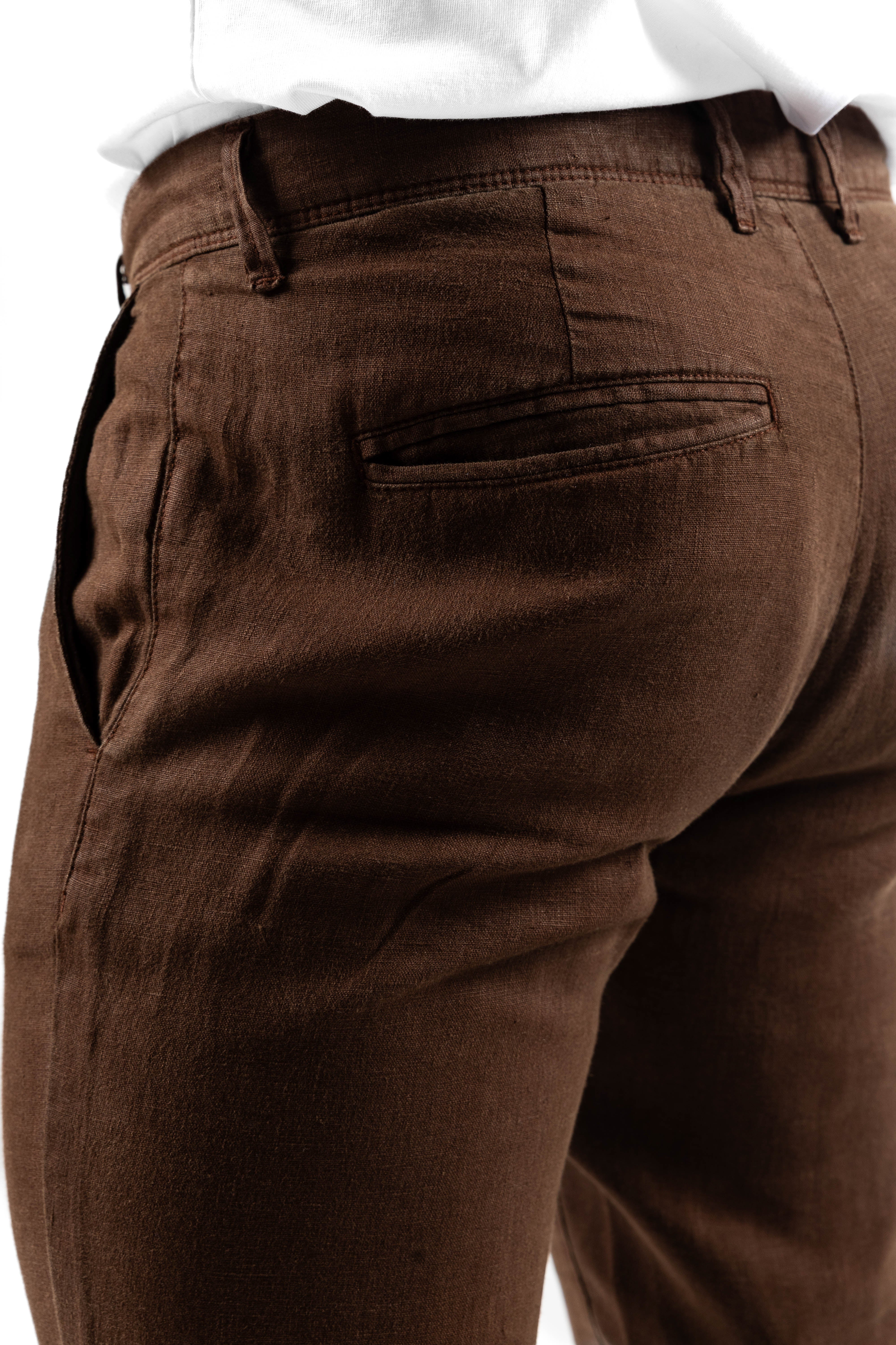 100% Premium Linen Pant – Brown