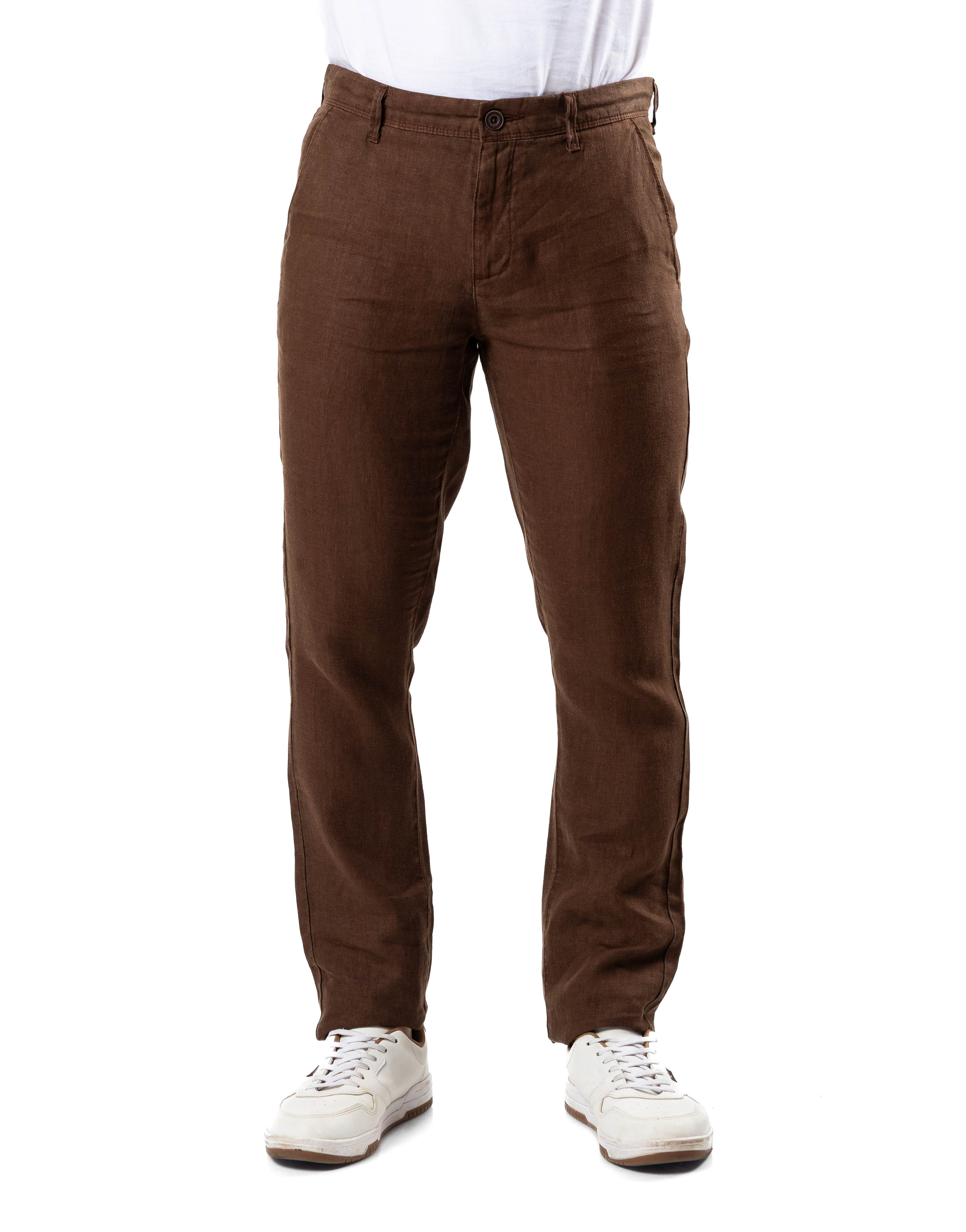 100% Premium Linen Pant – Brown