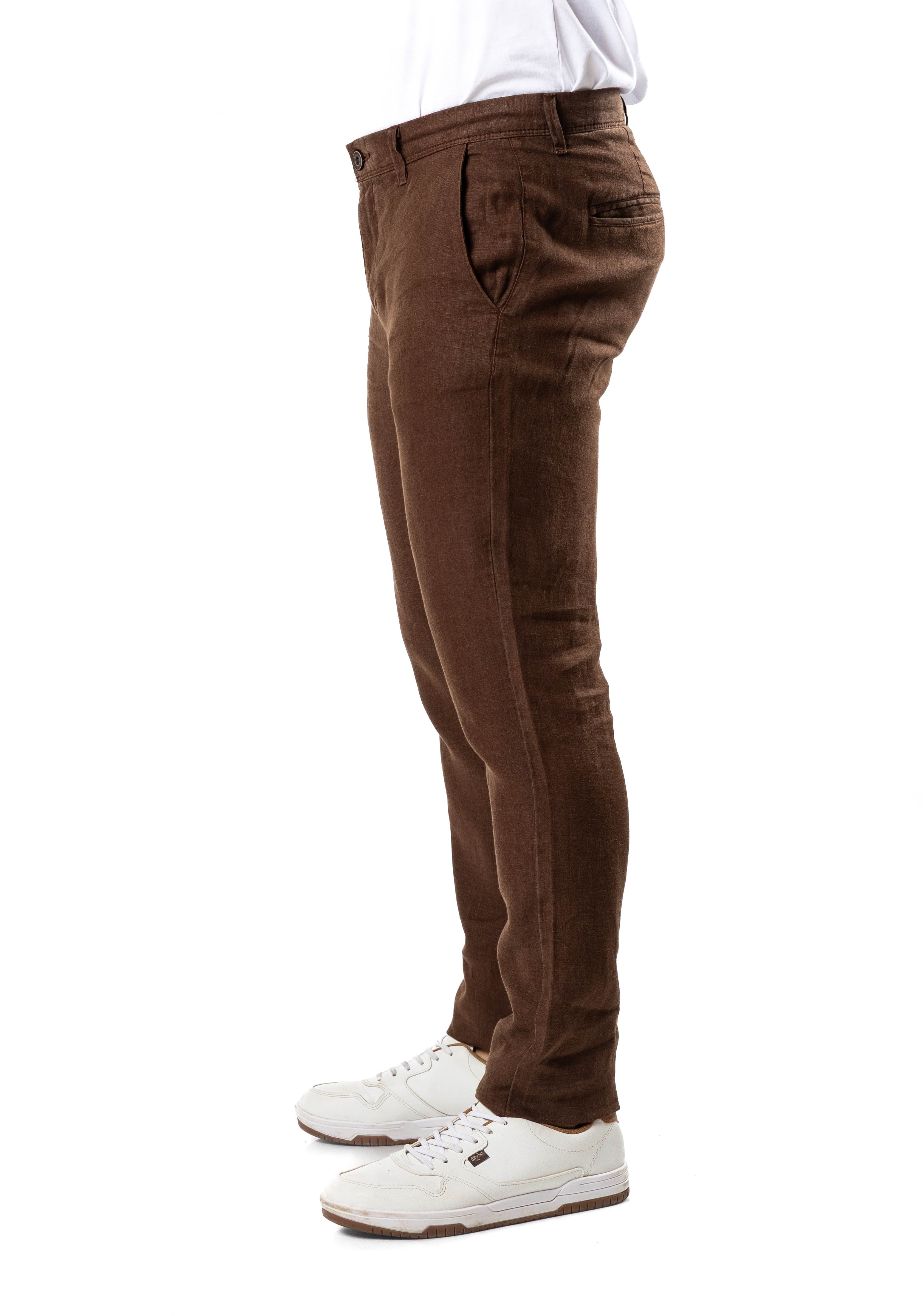 100% Premium Linen Pant – Brown
