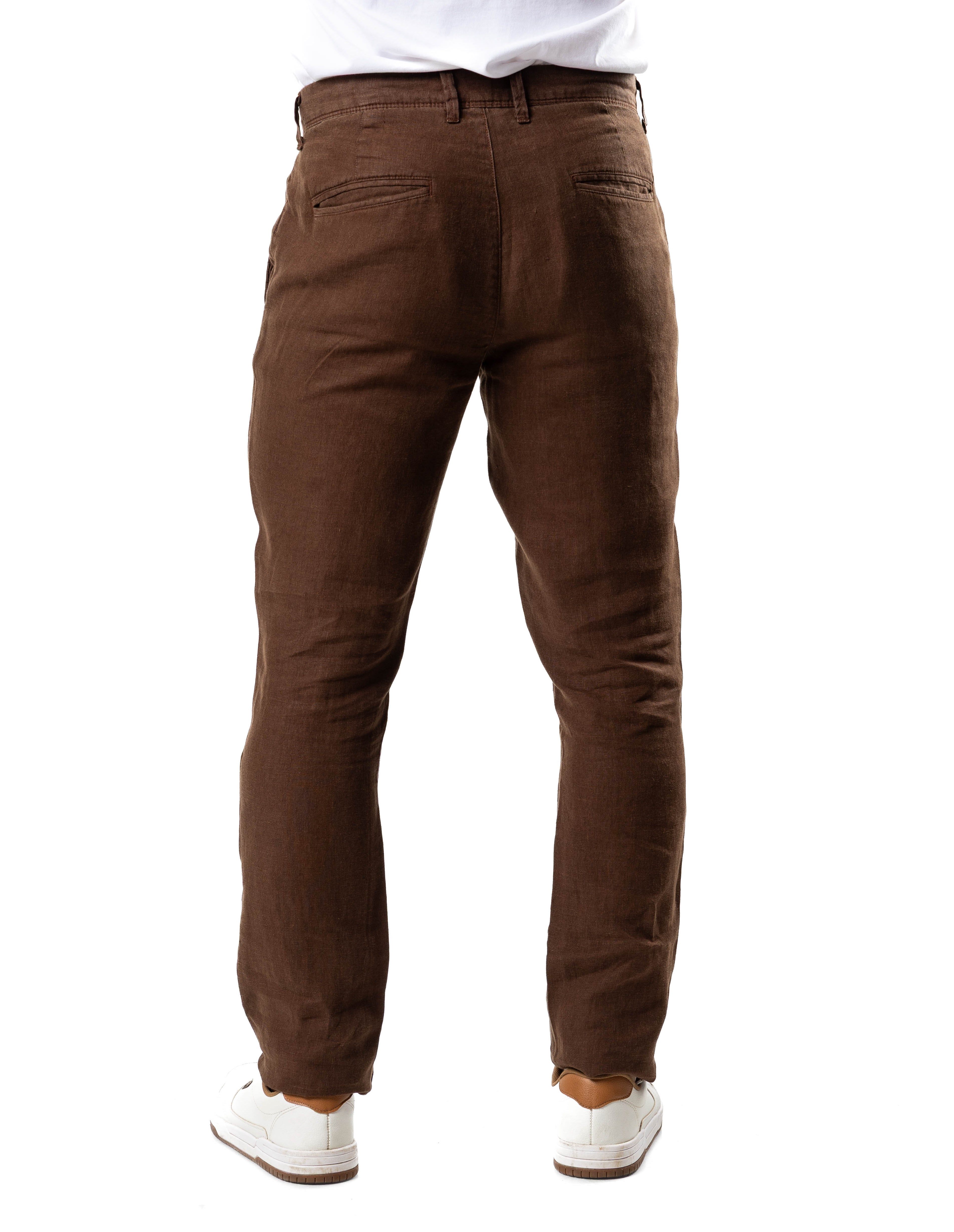100% Premium Linen Pant – Brown