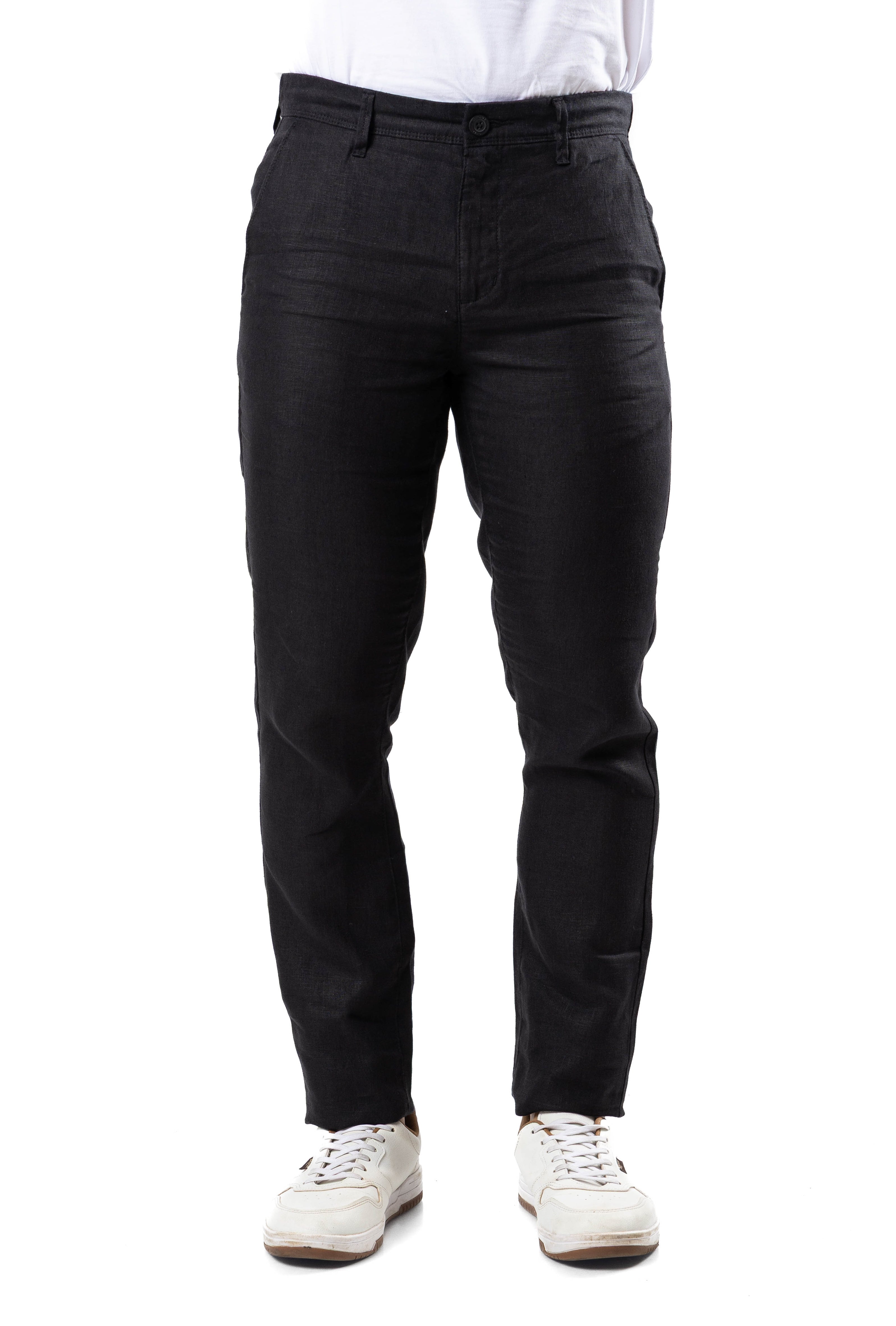 100% Premium Linen Pant – Black
