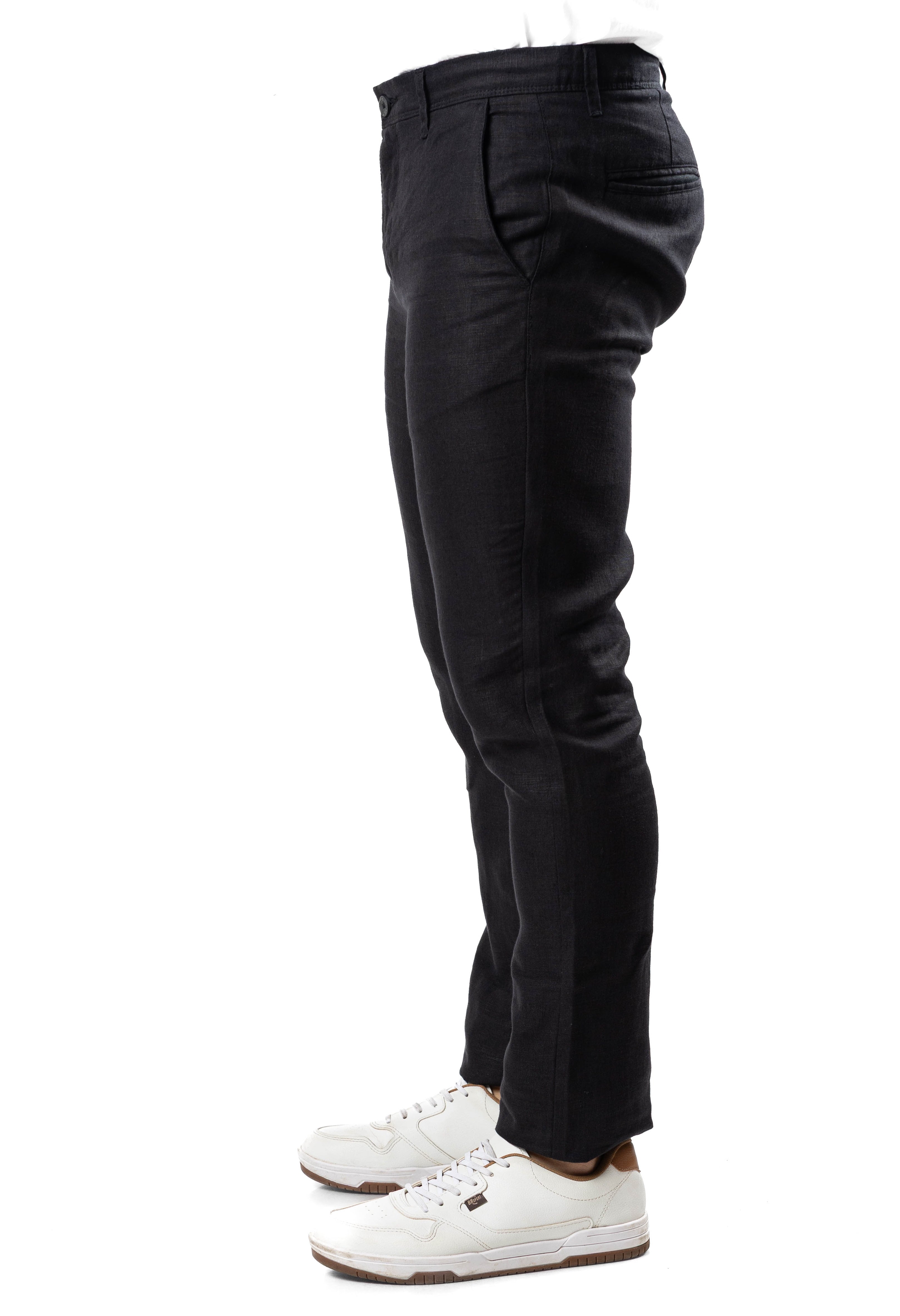 100% Premium Linen Pant – Black