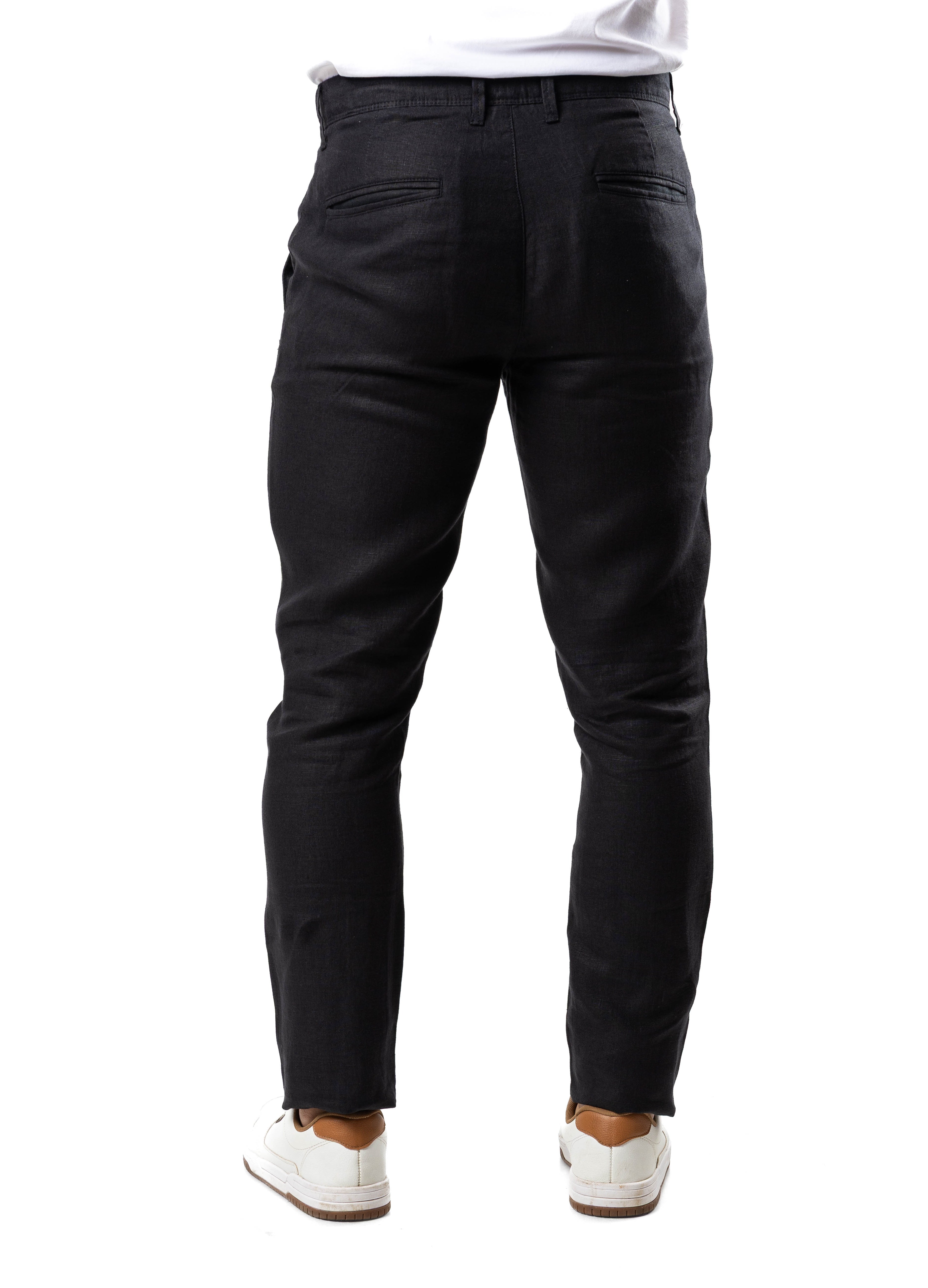 100% Premium Linen Pant – Black