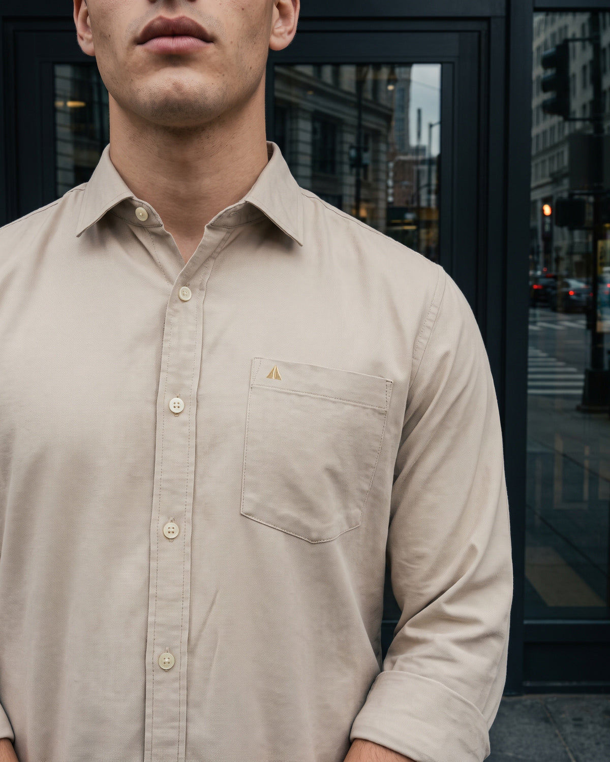 AnationZ Essential Cotton Long Sleeve Shirt - Latte Sri Lanka