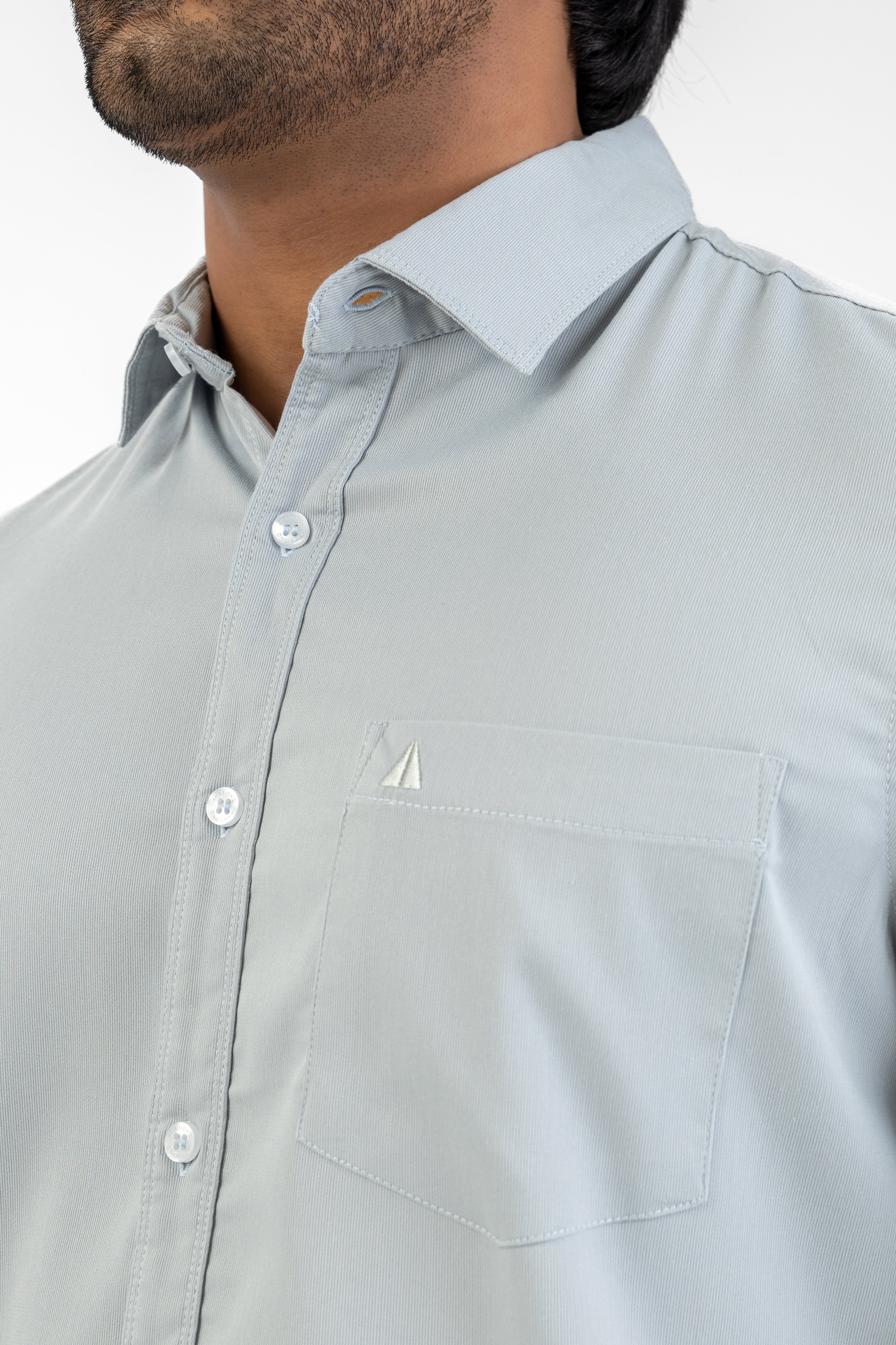 Cord Lycra Stretch Shirt – Light Blue