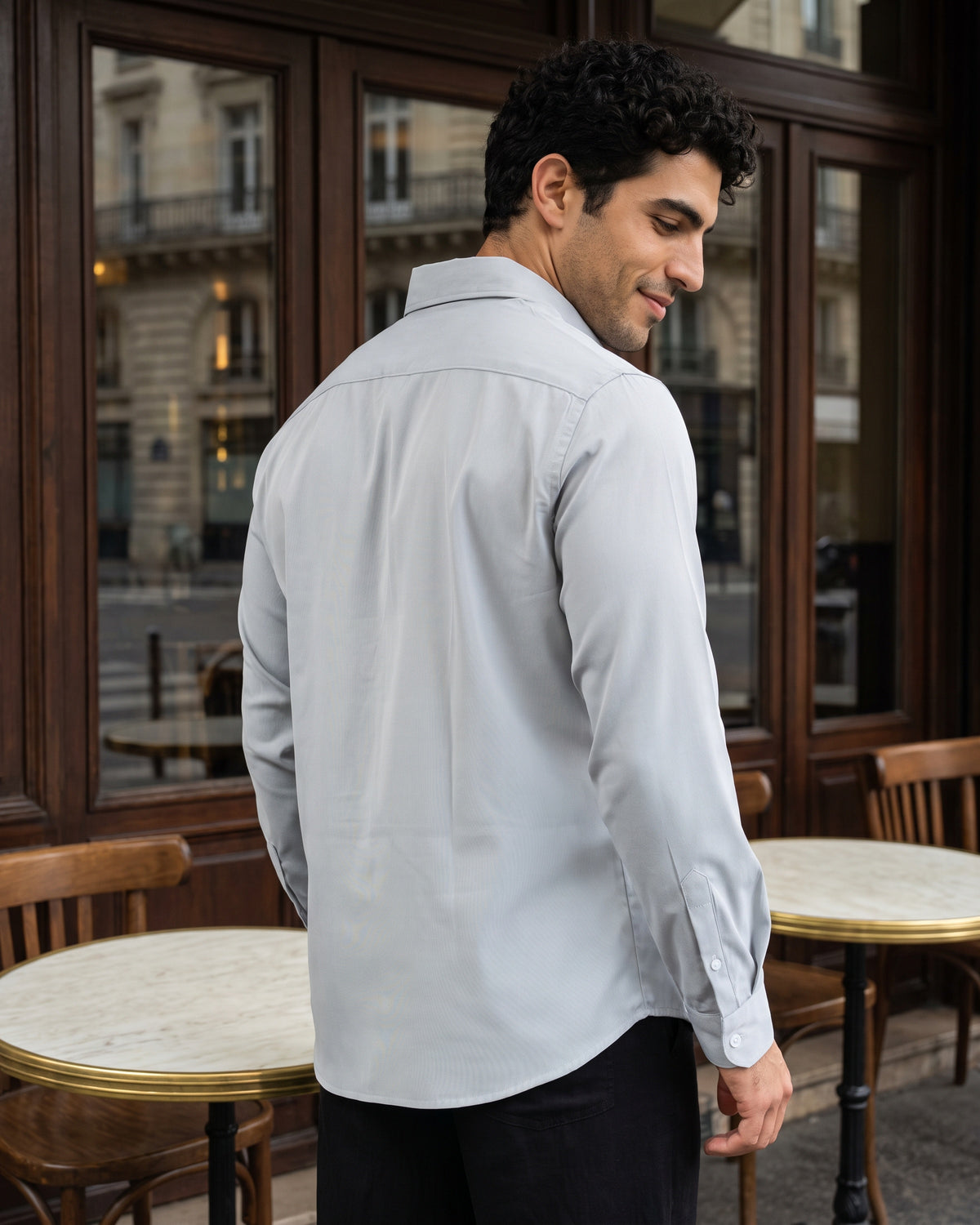 AnationZ Essential Cotton Long Sleeve Shirt - Storm Dust Sri Lanka