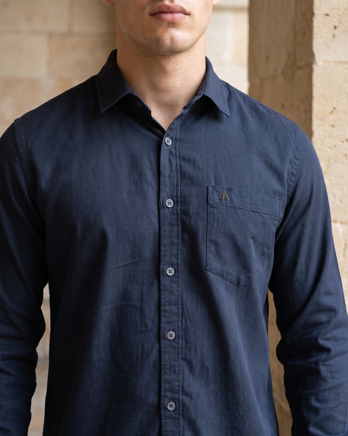 AnationZ Essential Cotton Long Sleeve Shirt - Midnight Ink Sri Lanka