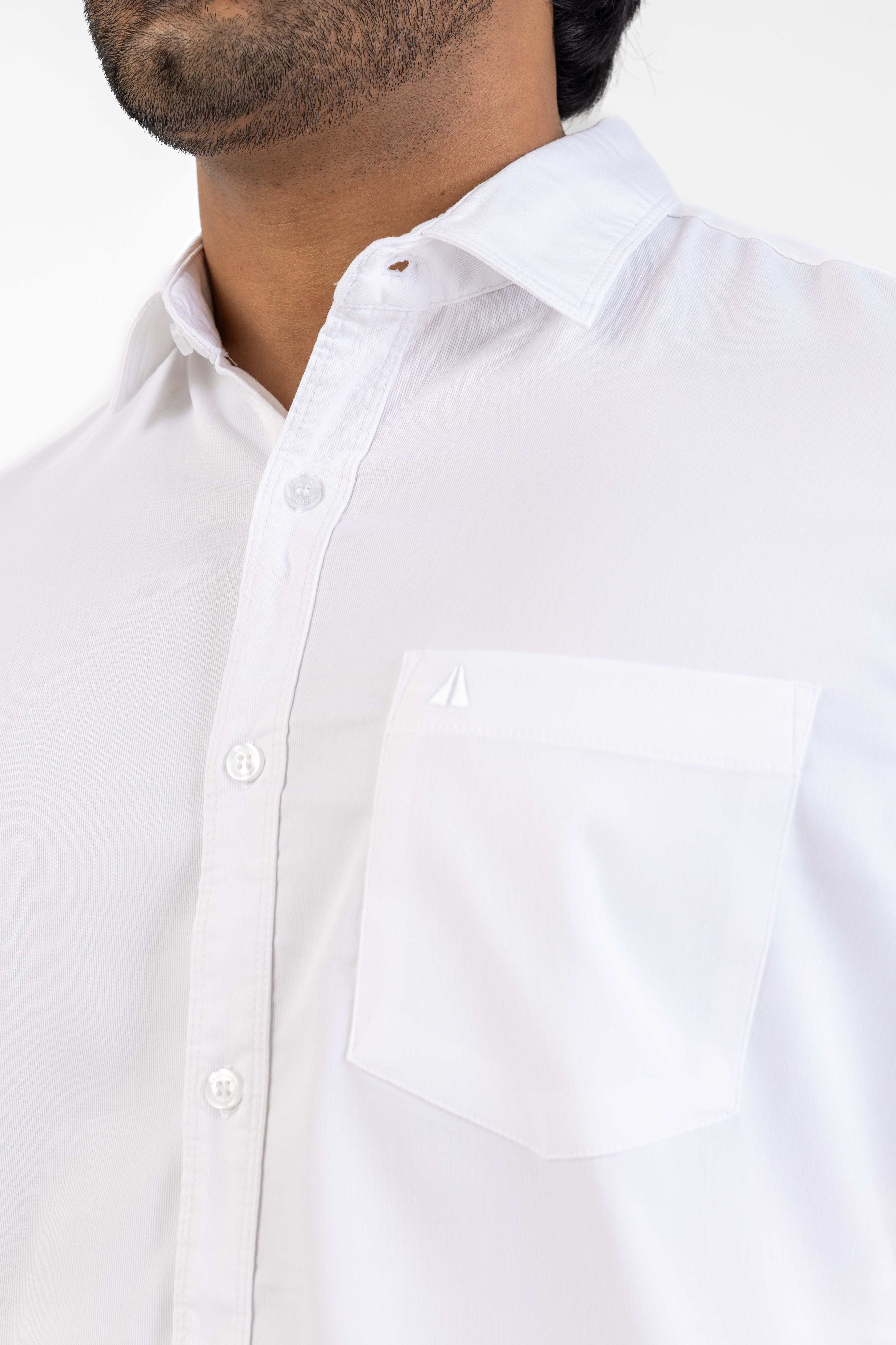 Cord Lycra Stretch Shirt – Off White