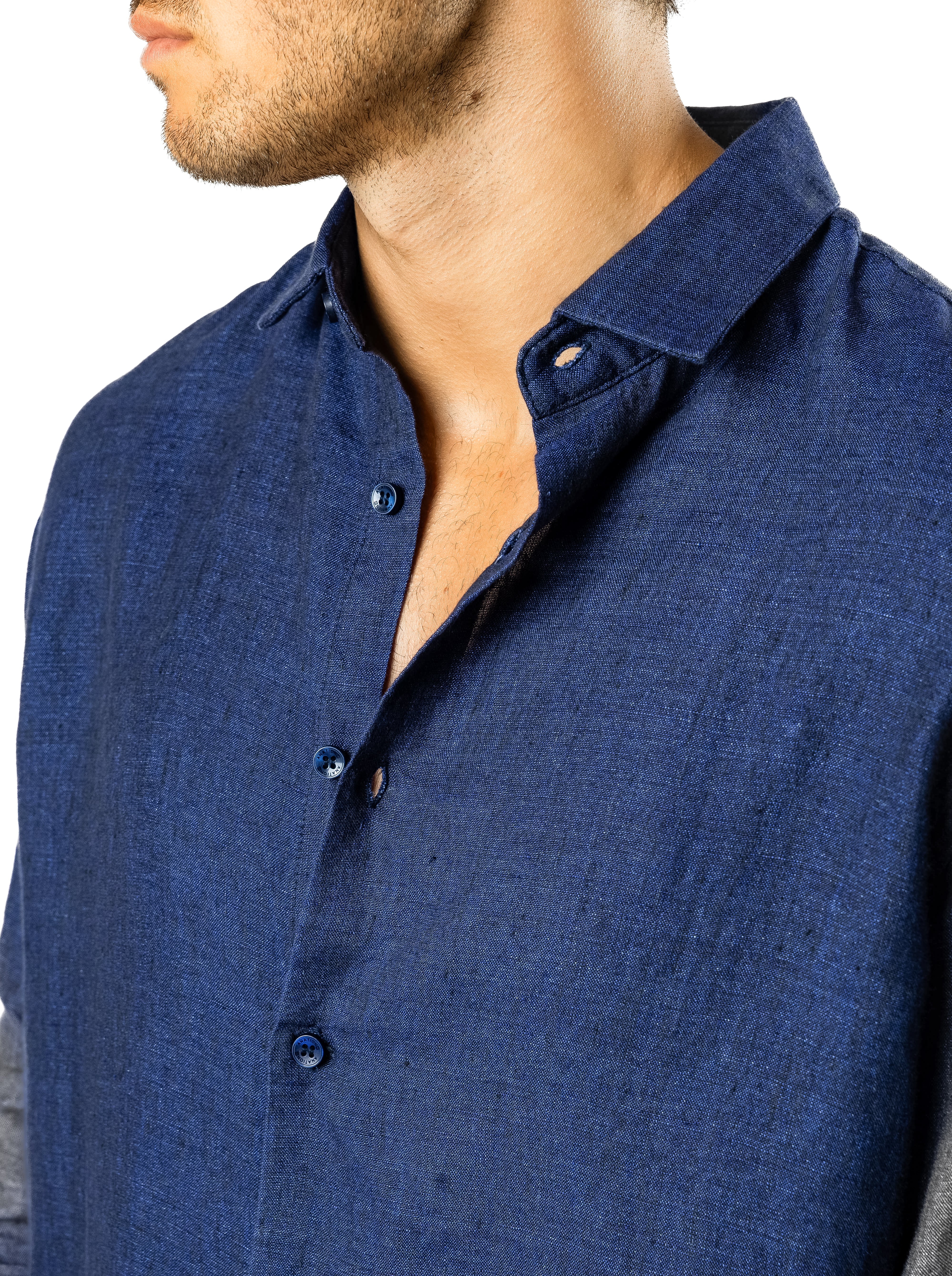 The Luxe Linen Shirt – Deep Navy