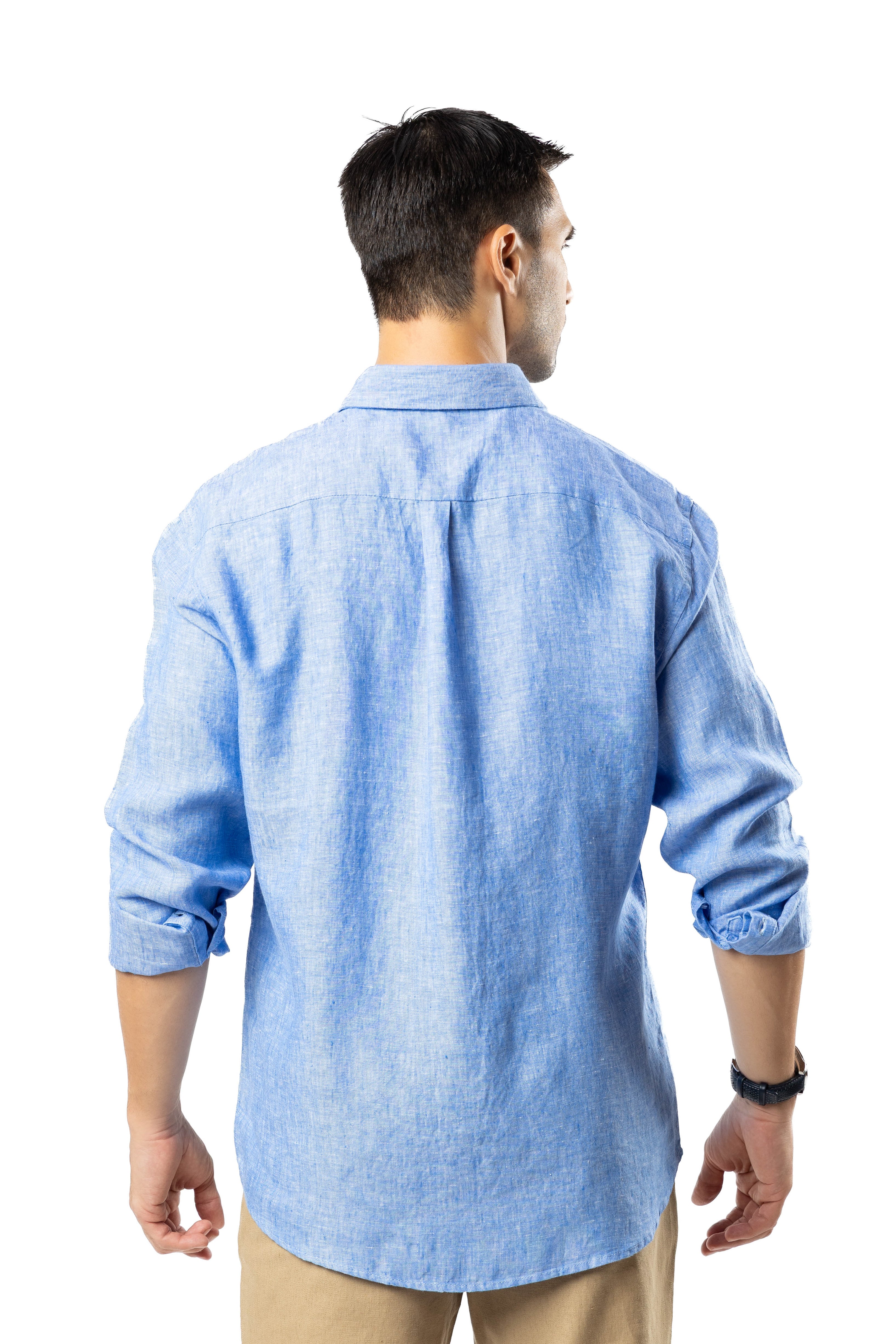 The Luxe Linen Shirt – Sky Fade