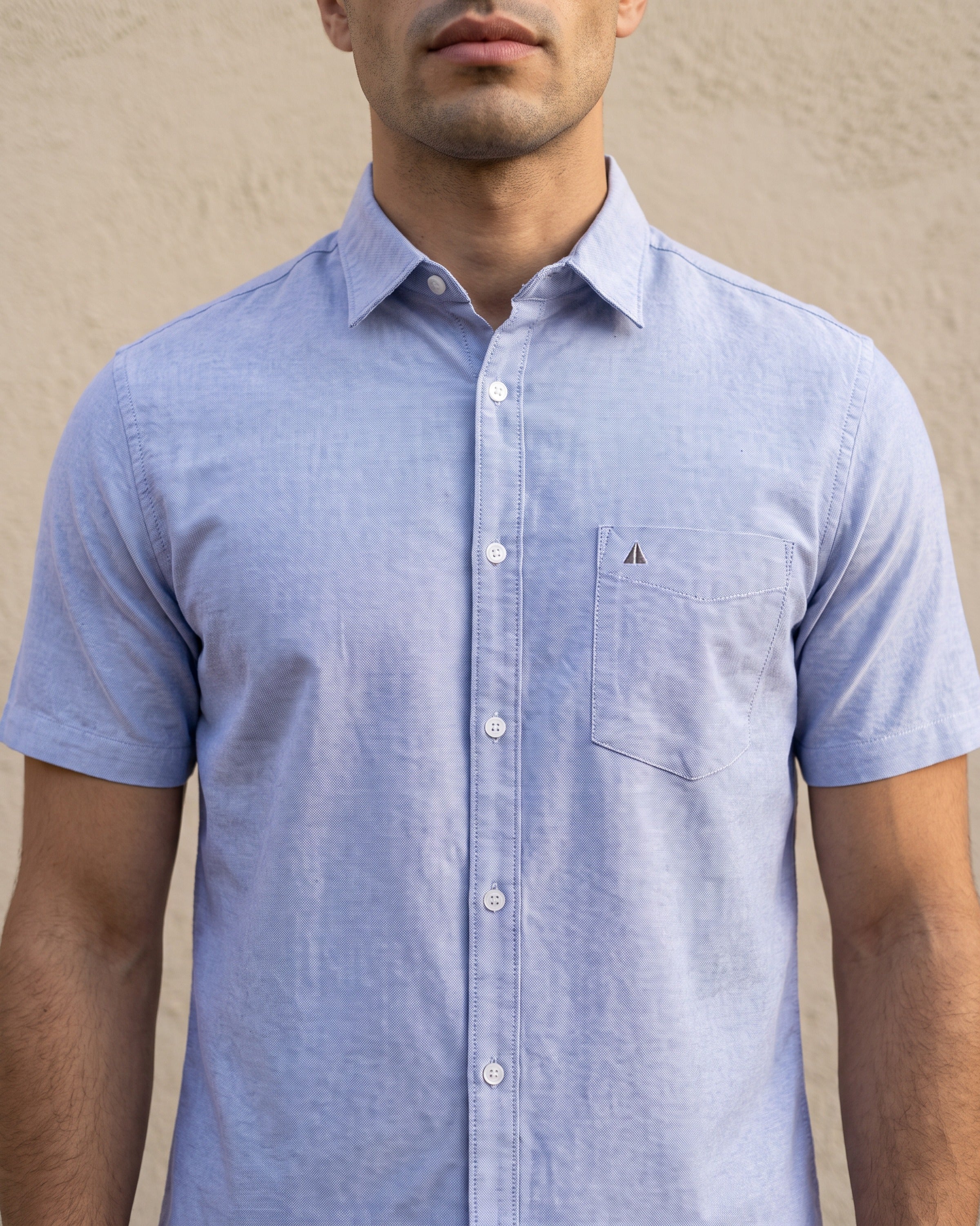 Essential Cotton Short Sleeve Shirt - Midnight Ink