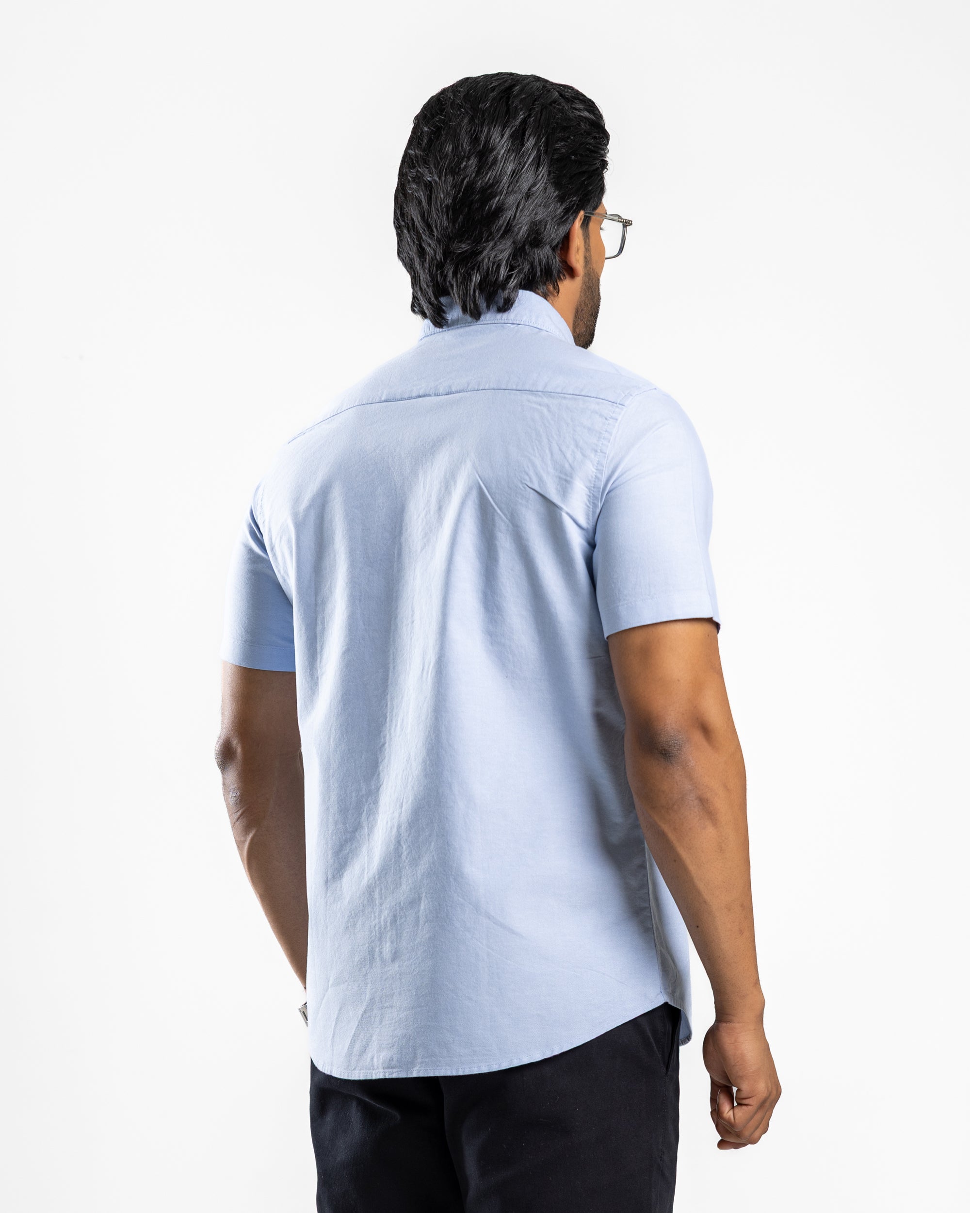 AnationZ Essential Cotton Short Sleeve Shirt - Glacial Blue Sri Lanka