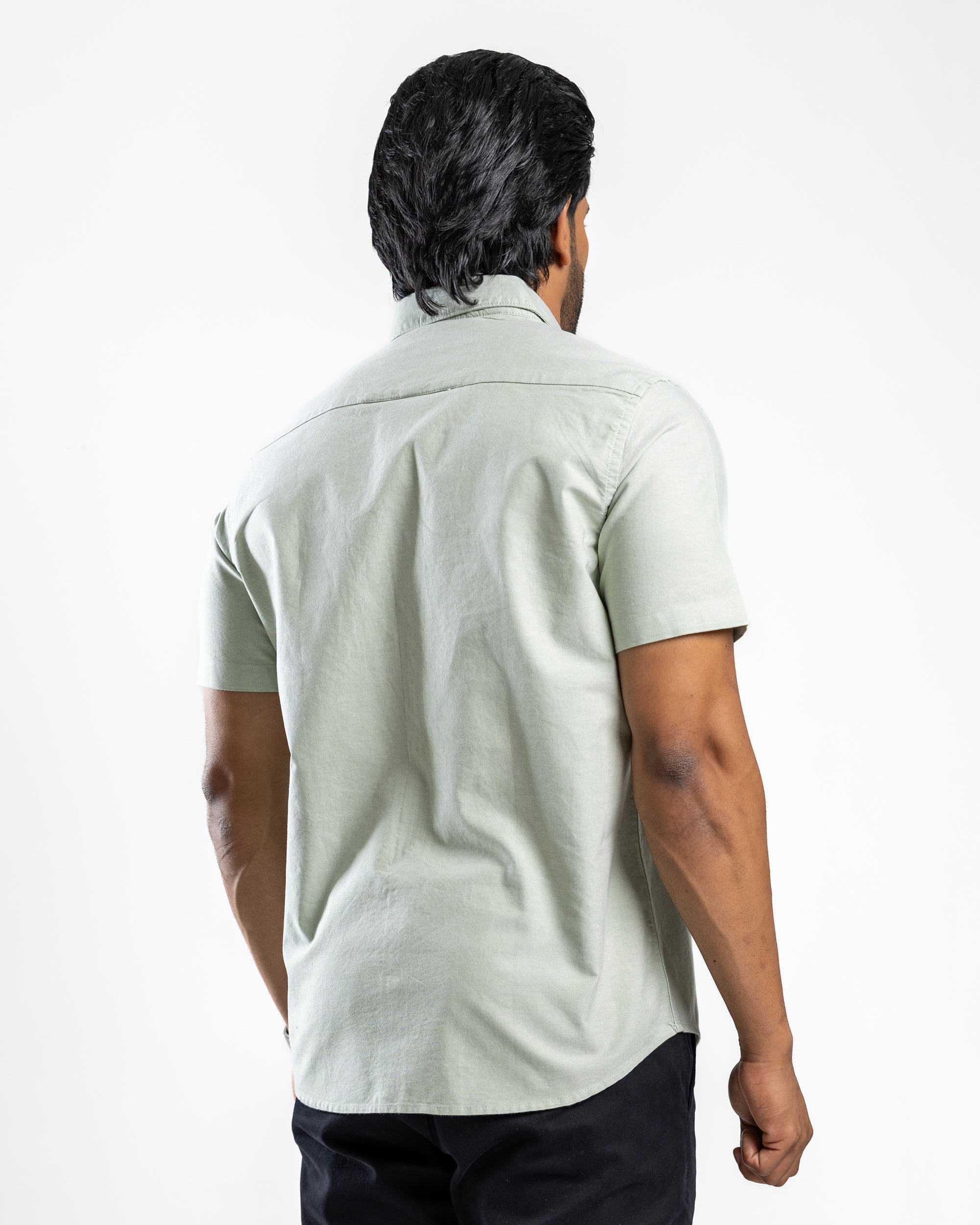 AnationZ Essential Cotton Short Sleeve Shirt - Sage Breeze Sri Lanka
