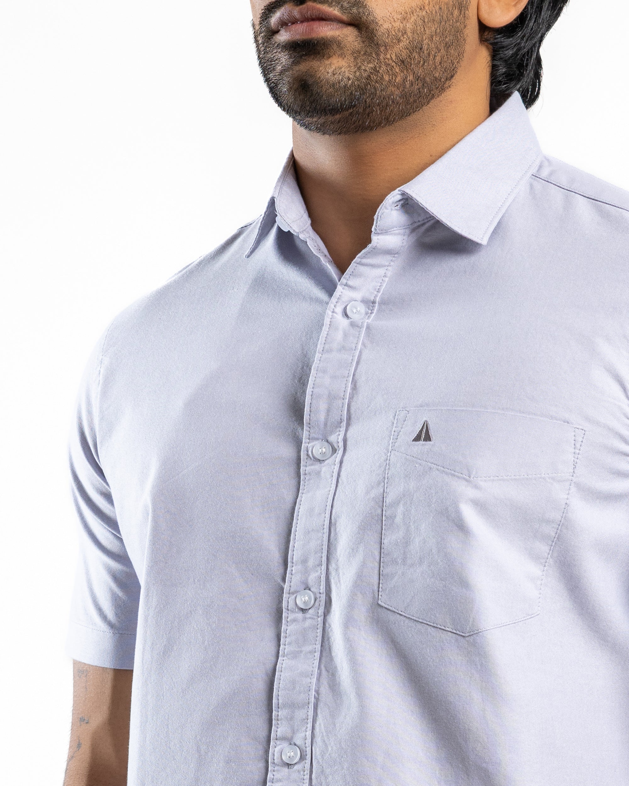 AnationZ Essential Cotton Short Sleeve Shirt - Storm Dust Sri Lanka