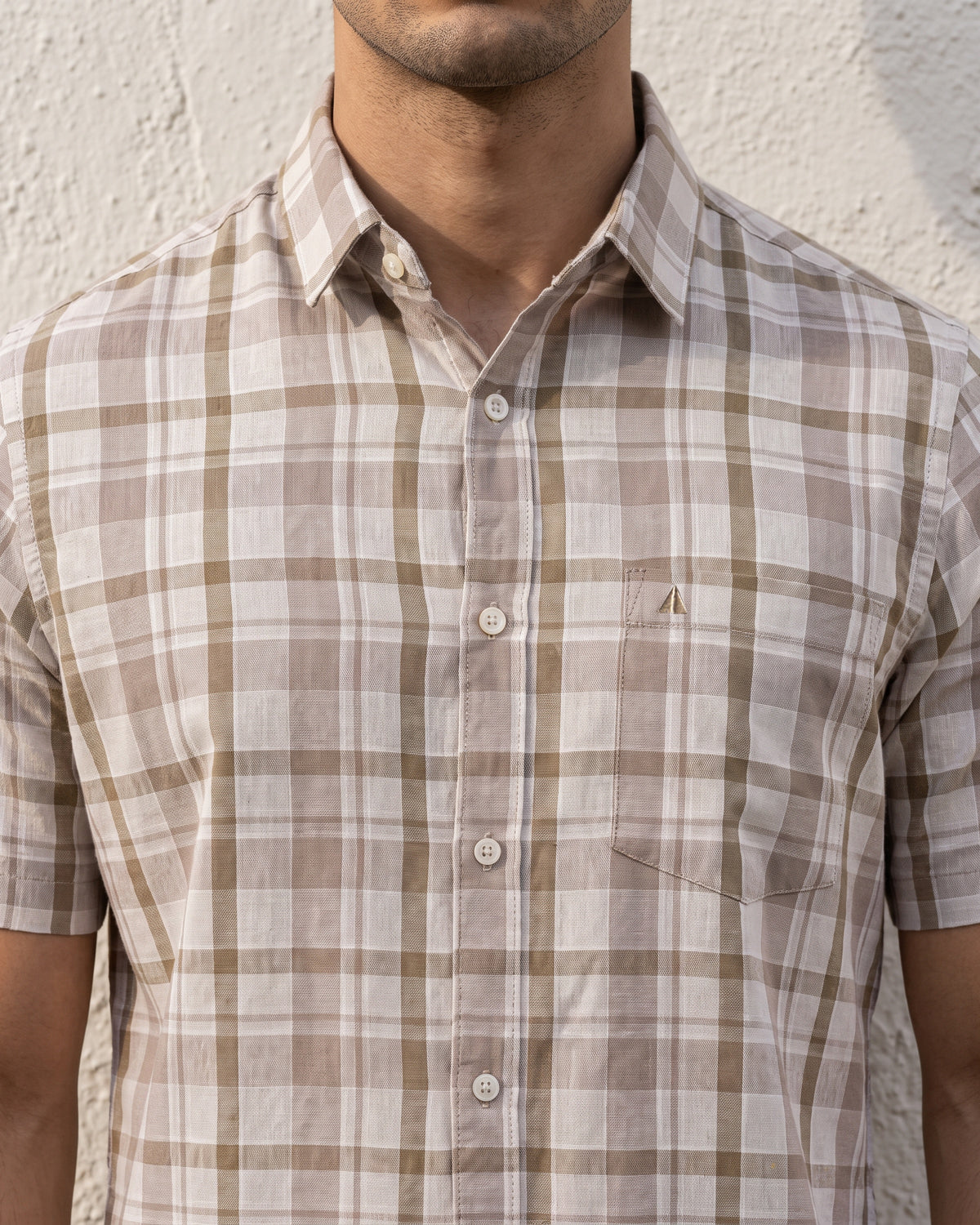Heritage Linen Check Short Sleeve Shirt - Espresso