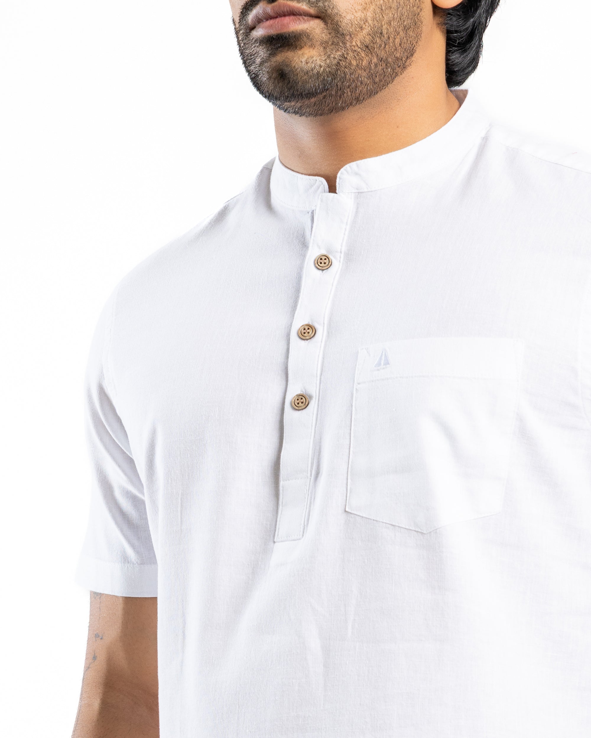 AnationZ Reserve Hemp Mandarin Shirt Alpine White Sri Lanka