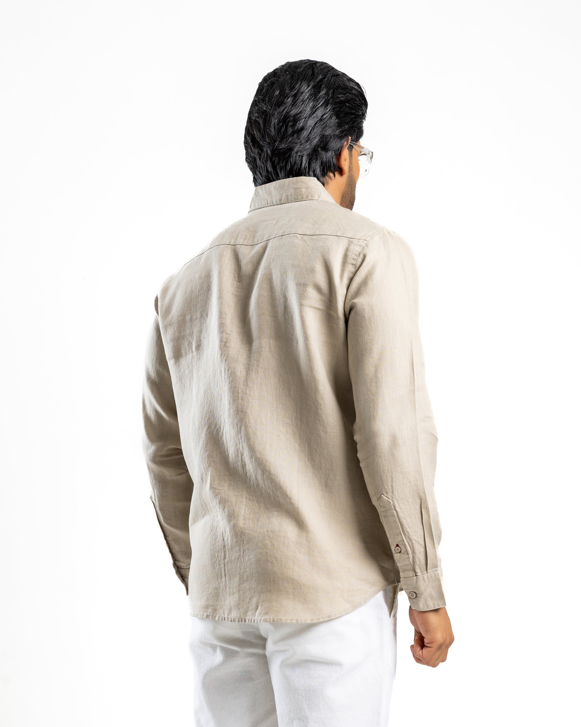 AnationZ Luxe Linen Long Sleeve Shirt - Aged Ivory Sri Lanka