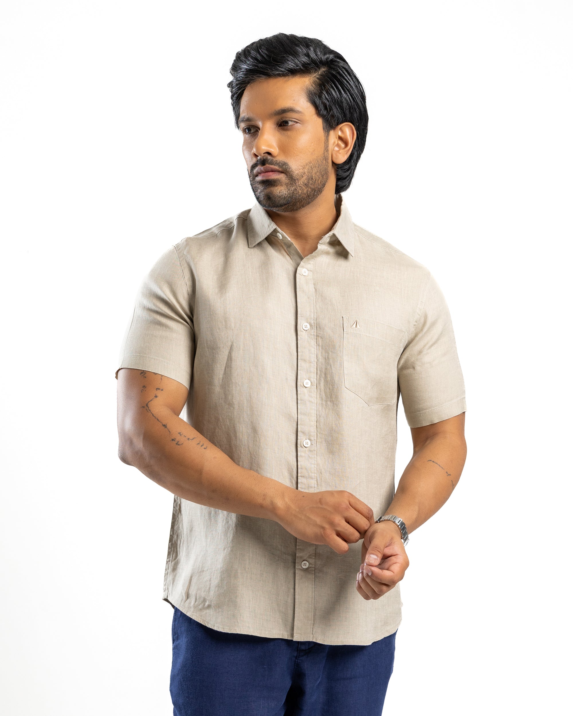 100% Hemp Short Sleeve Shirt — Natural