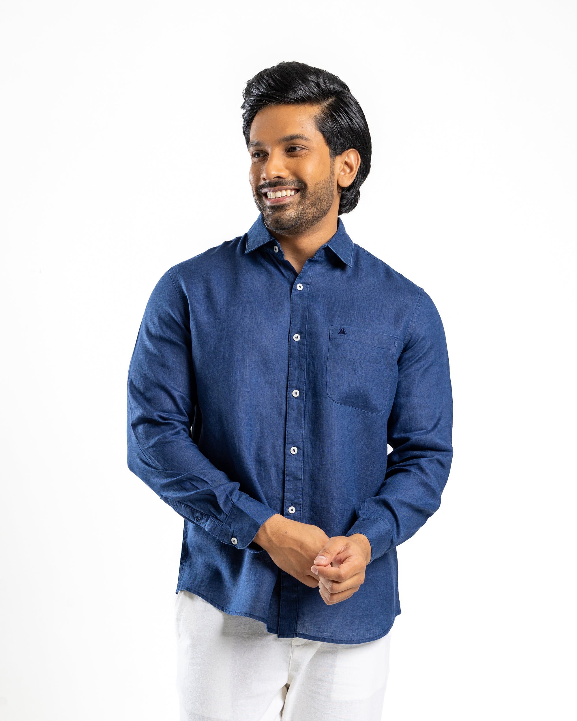 100% Hemp Long Sleeve Shirt — Navy