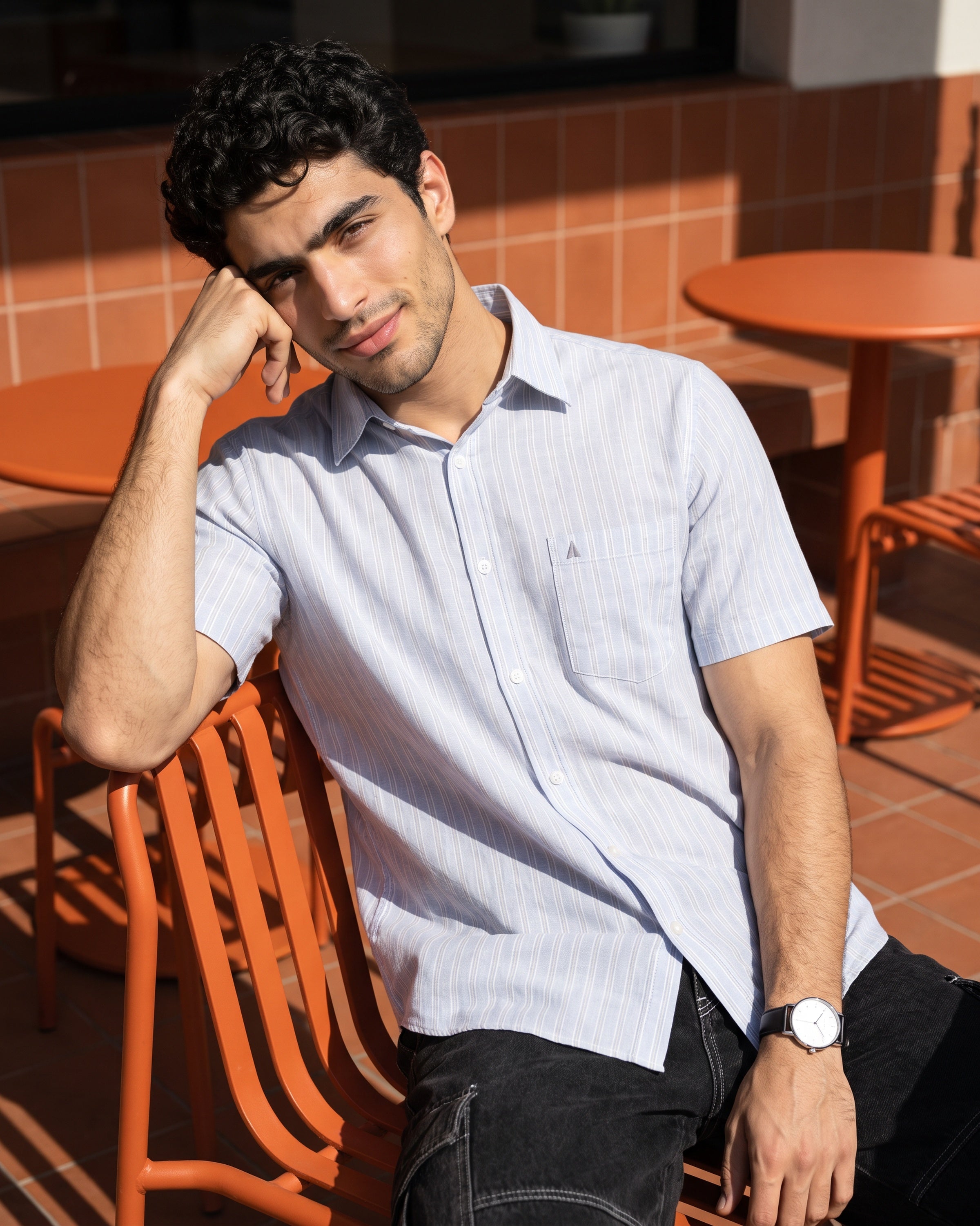 AnationZ Heritage Linen Stripe Short Sleeve Shirt - Sri Lanka