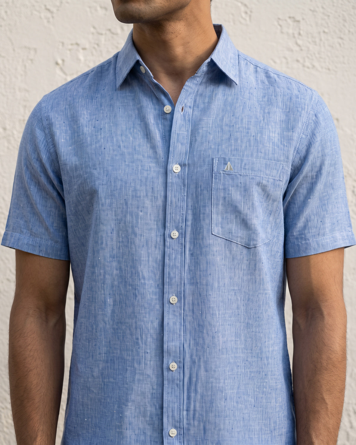 AnationZ Heritage Linen Stripe Short Sleeve Shirt - Atlantic Blue Sri Lanka