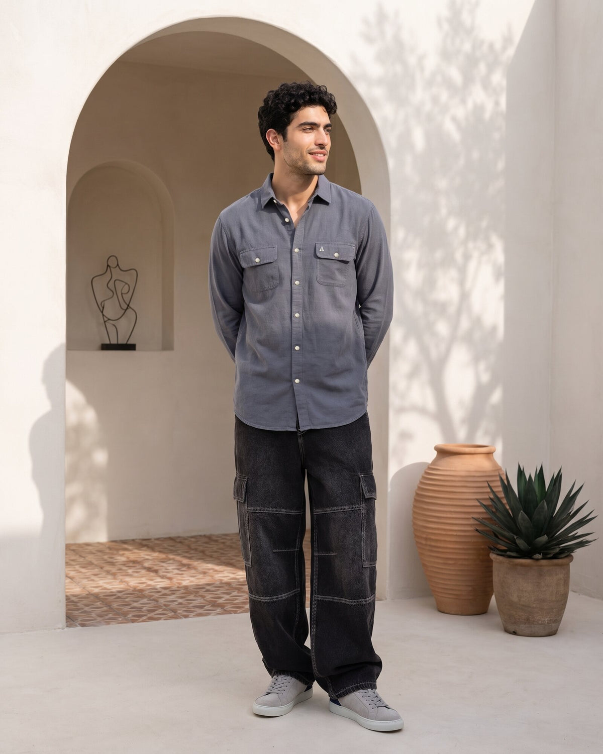 Essential Cotton Corduroy Shirt – Midnight Ink (3 of 4)