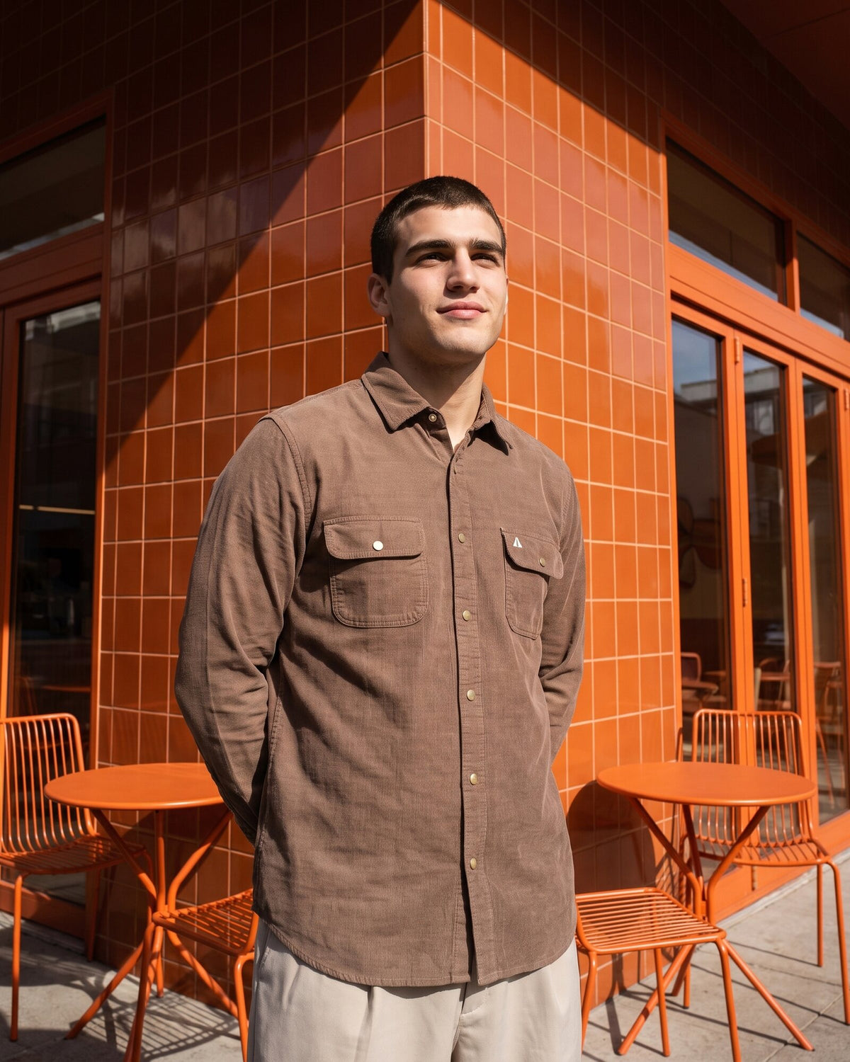 Essential Cotton Corduroy Shirt – Warm Tobacco (1 of 4)