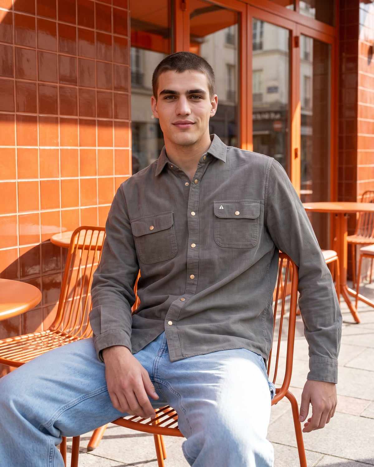Essential Cotton Corduroy Shirt – Olive Ground (3 of 4)