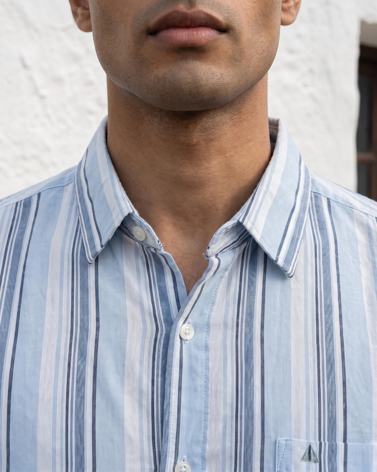 Essential Cotton Stripe Short Sleeve Shirt – Open Sky