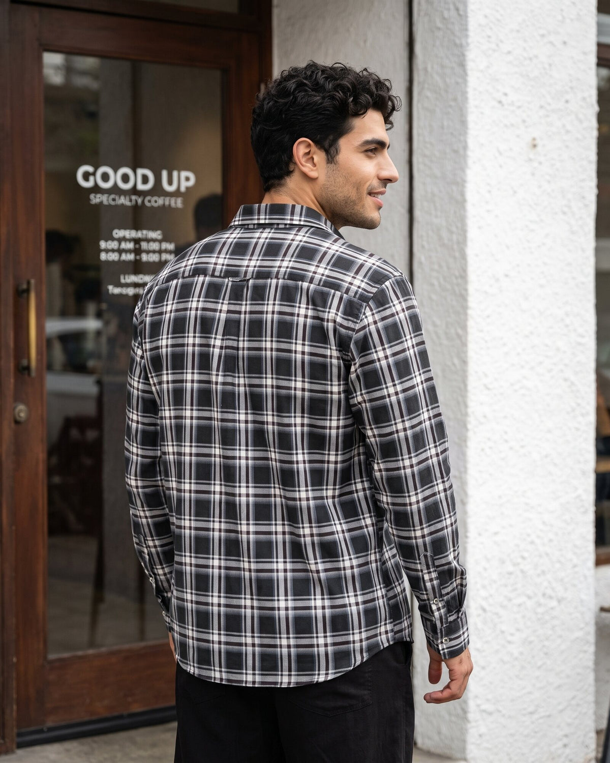 Essential Cotton Check Long Sleeve Shirt – Deep Canopy (2 of 4)