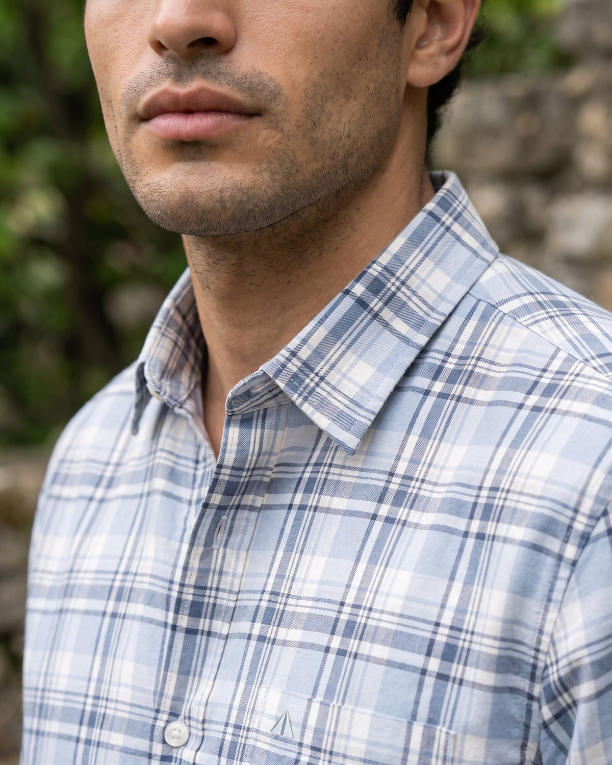 Essential Cotton Check Long Sleeve Shirt – Atlantic Blue (2 of 4)