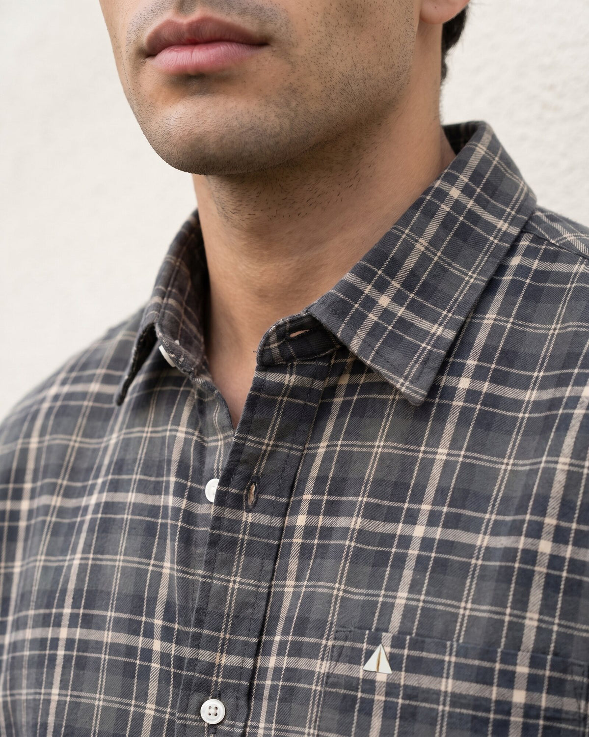 Essential Cotton Check Long Sleeve Shirt – Deep Canopy (1 of 4)