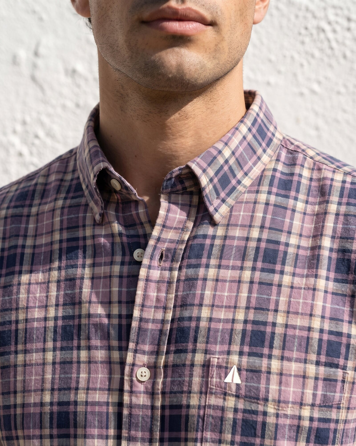 Essential Cotton Check Long Sleeve Shirt – Rose Dusk (1 of 4)