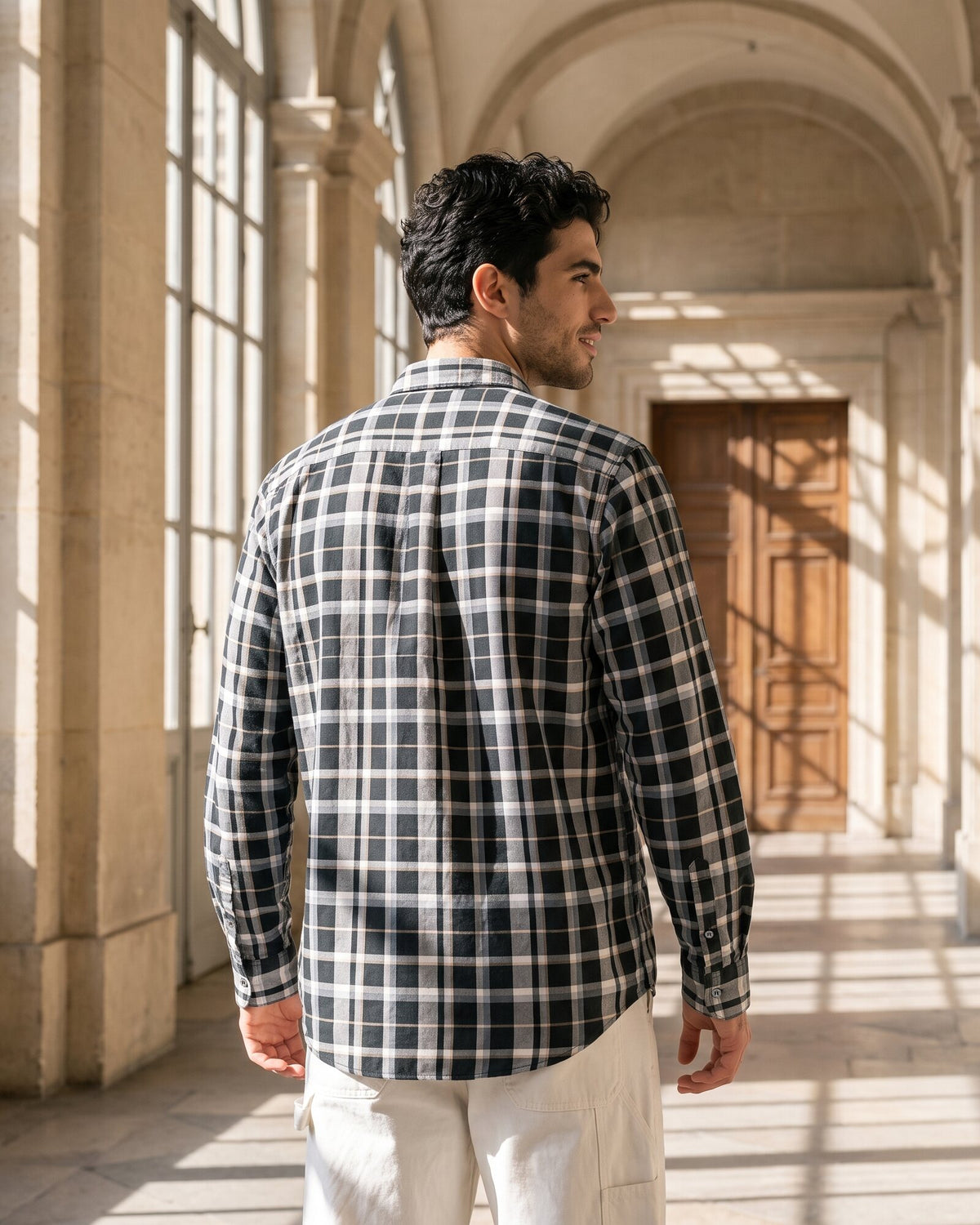 Essential Cotton Check Long Sleeve Shirt – Moss Reserve (3 of 4)