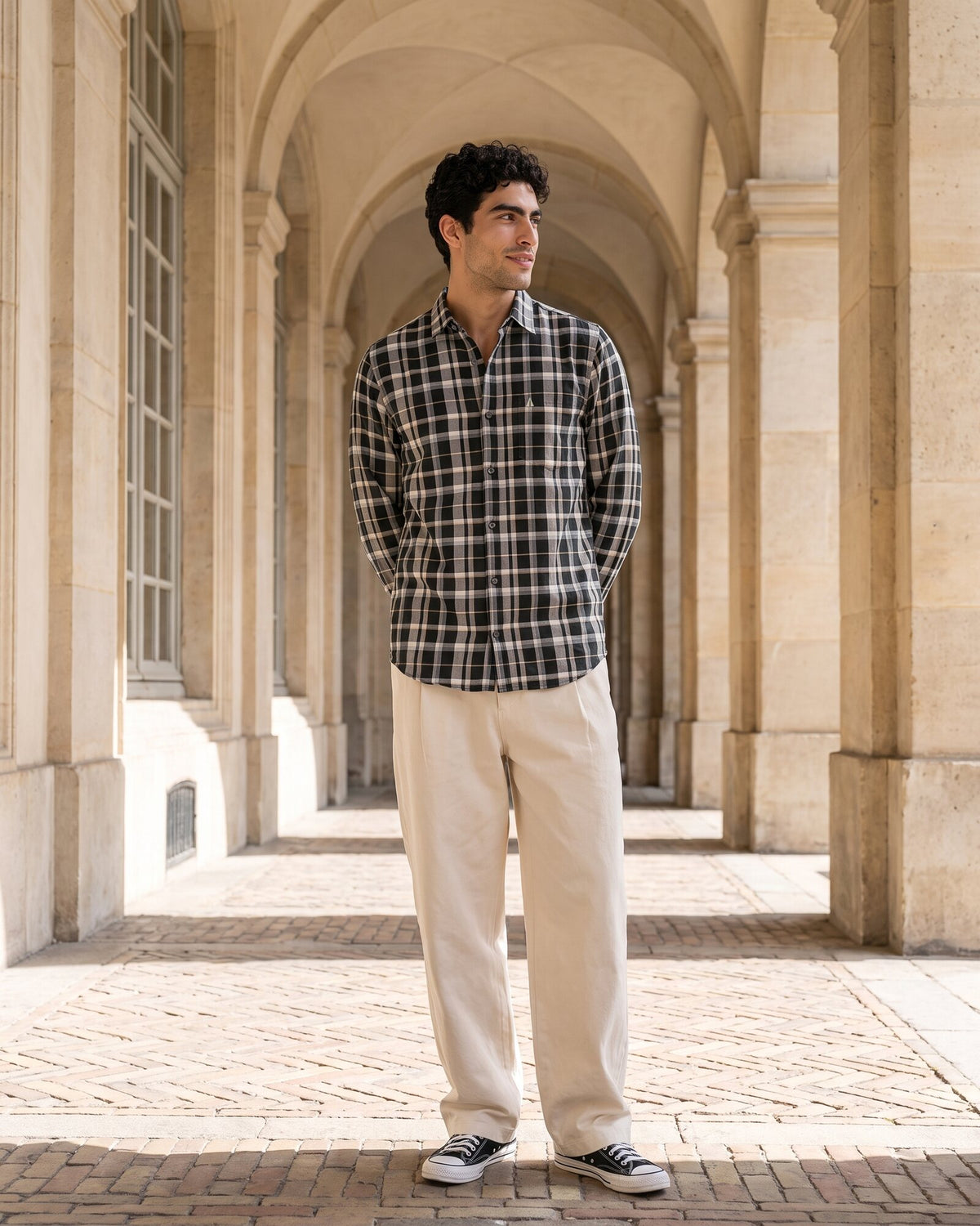 Essential Cotton Check Long Sleeve Shirt – Moss Reserve (4 of 4)