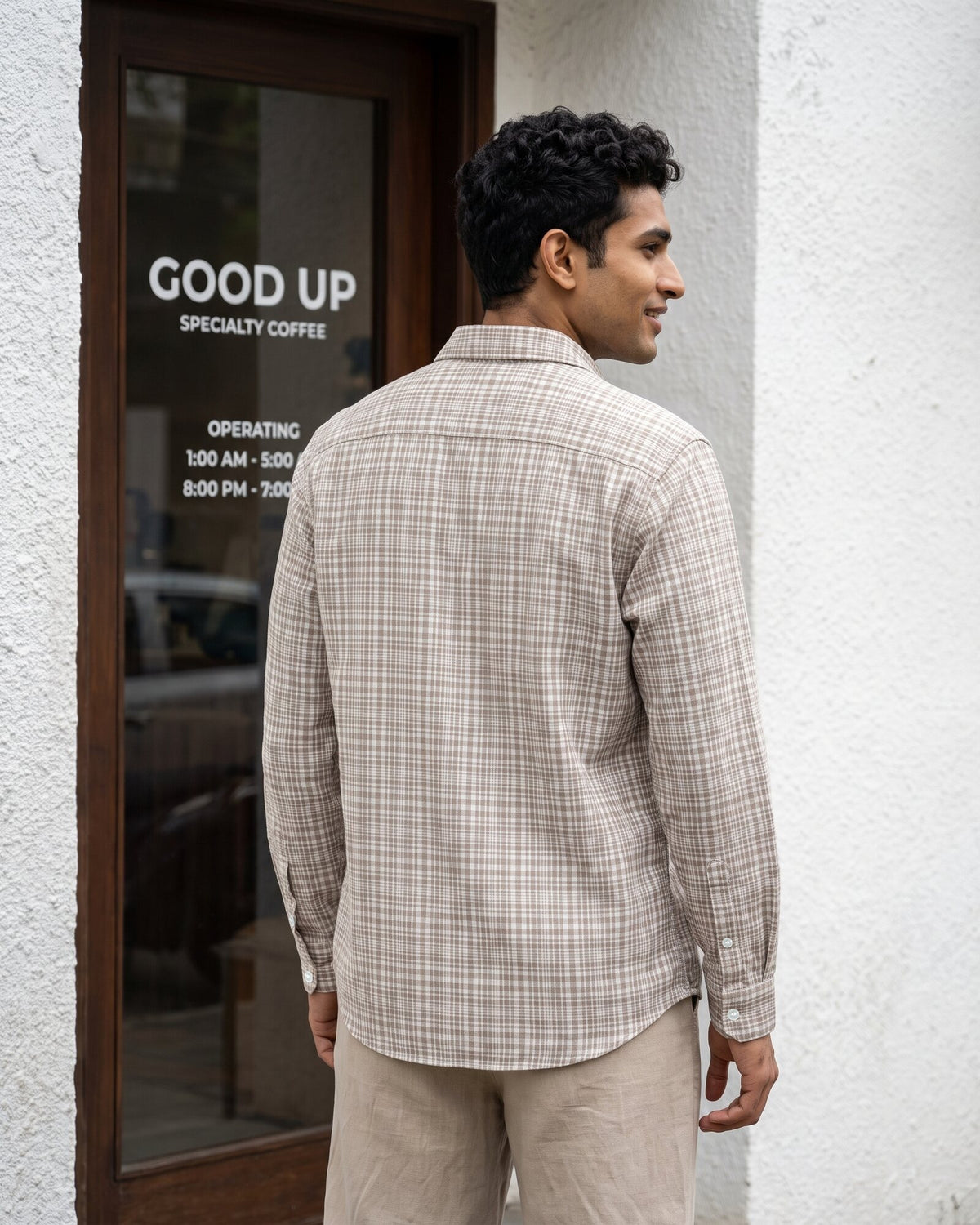 Essential Cotton Check Long Sleeve Shirt – Crushed Violet (3 of 4)