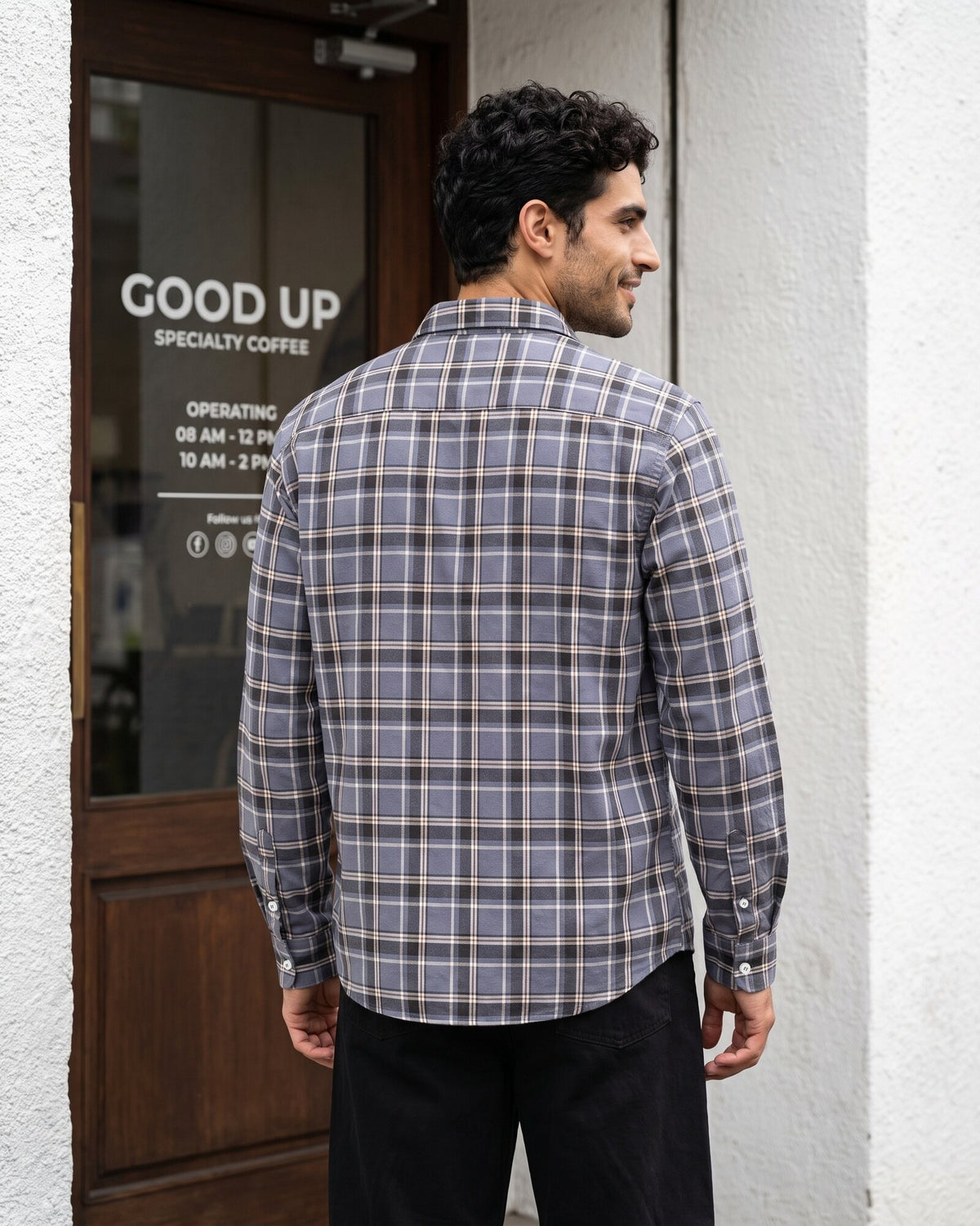 Essential Cotton Check Long Sleeve Shirt – Crushed Violet (3 of 4)
