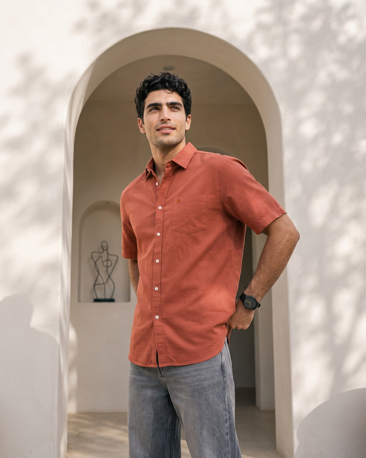 Generous Heritage Linen Short Sleeve Shirt - Teak