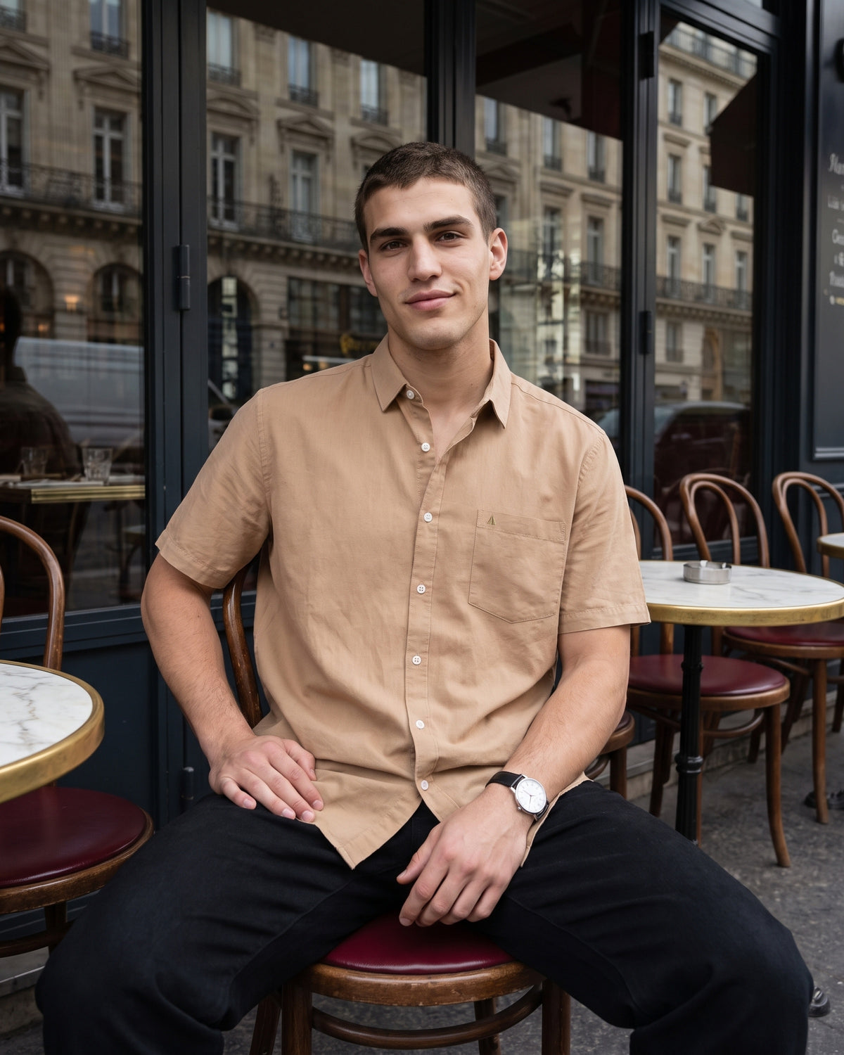 Generous Heritage Linen Short Sleeve Shirt - Warm Amber