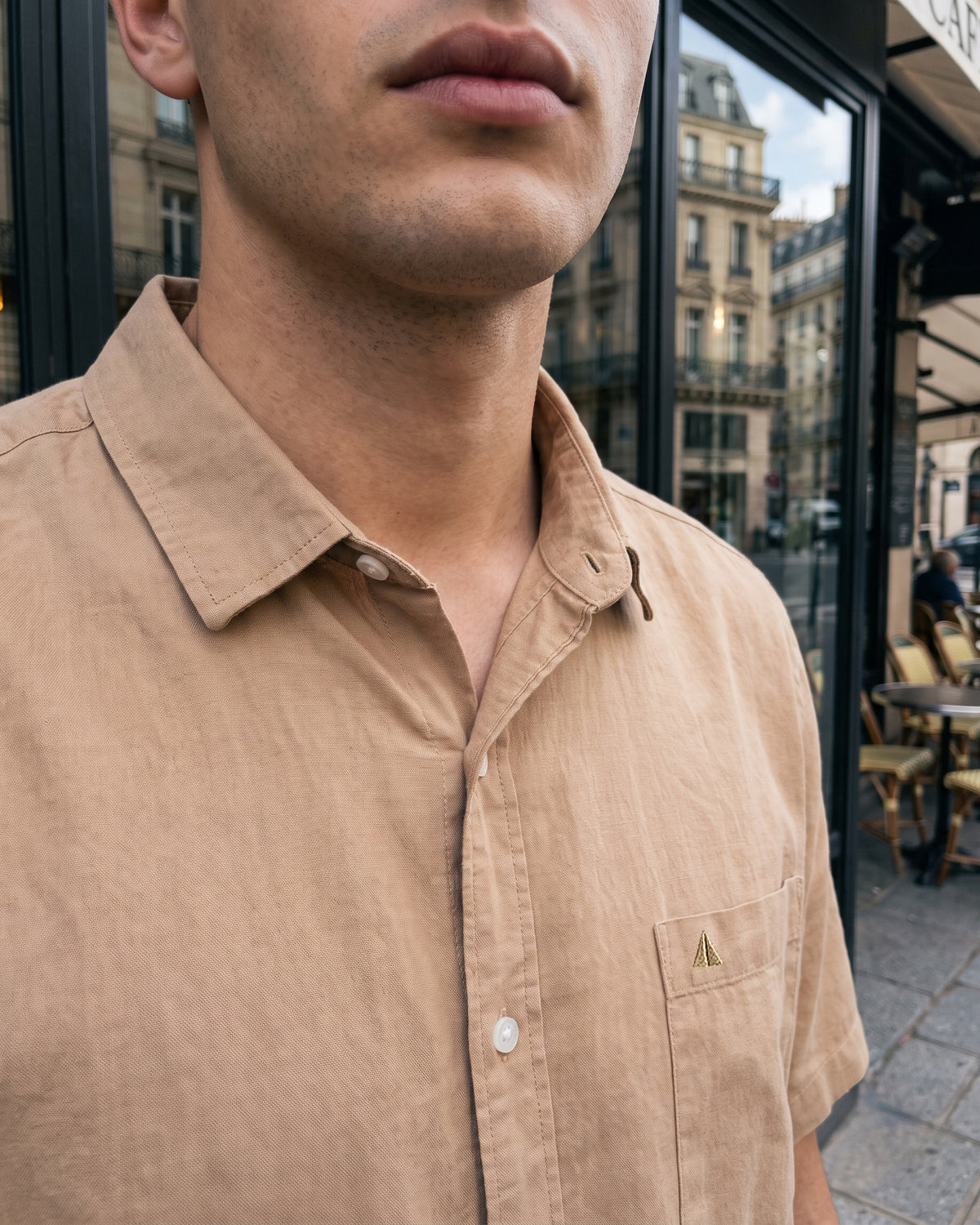 Generous Heritage Linen Short Sleeve Shirt - Warm Amber