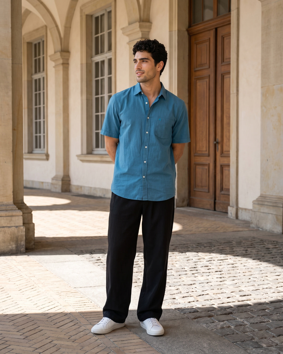 Generous Heritage Linen Short Sleeve Shirt - Deep Teal