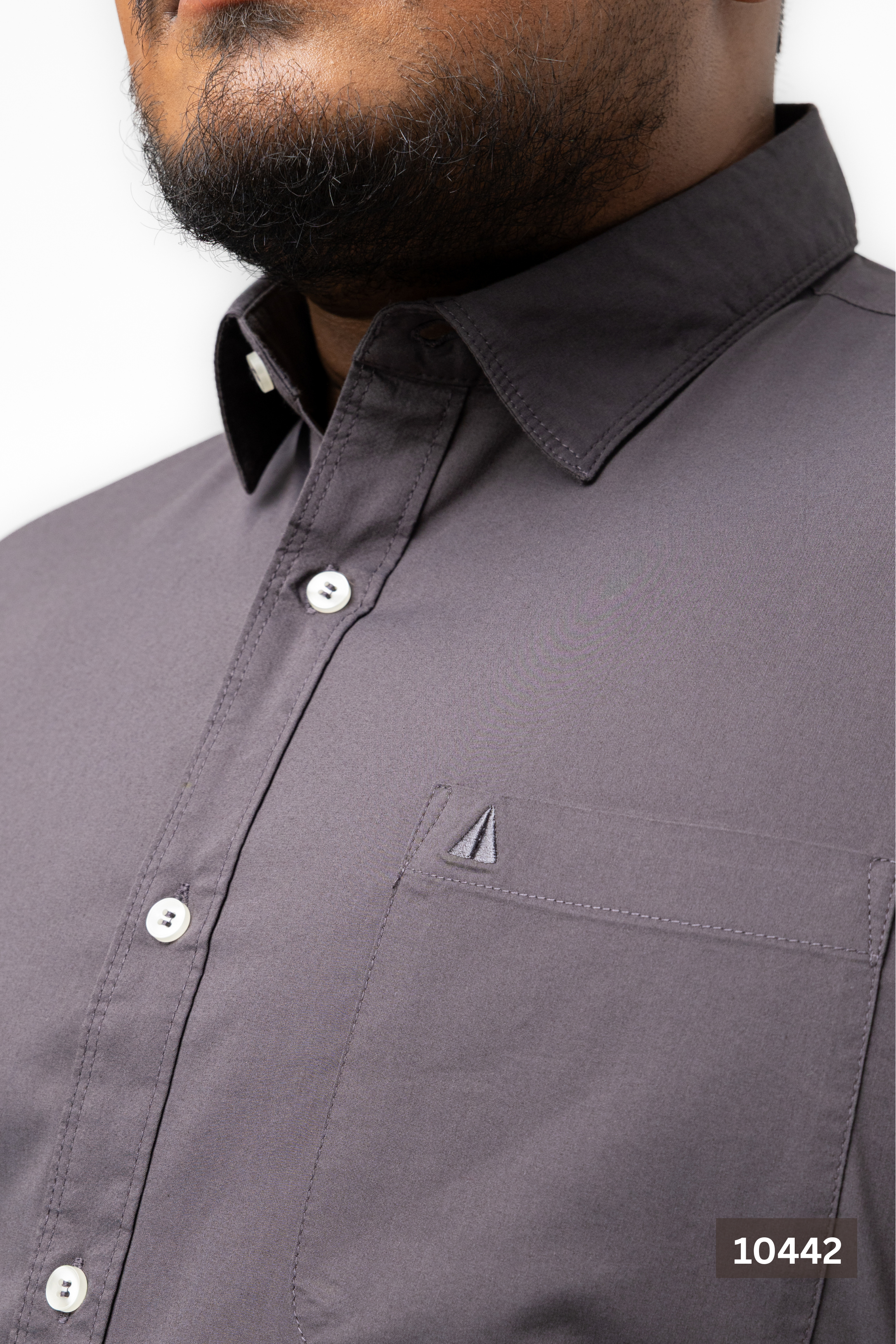Plus Size Cotton Solid Shirt – Charcoal Grey | AnationZ