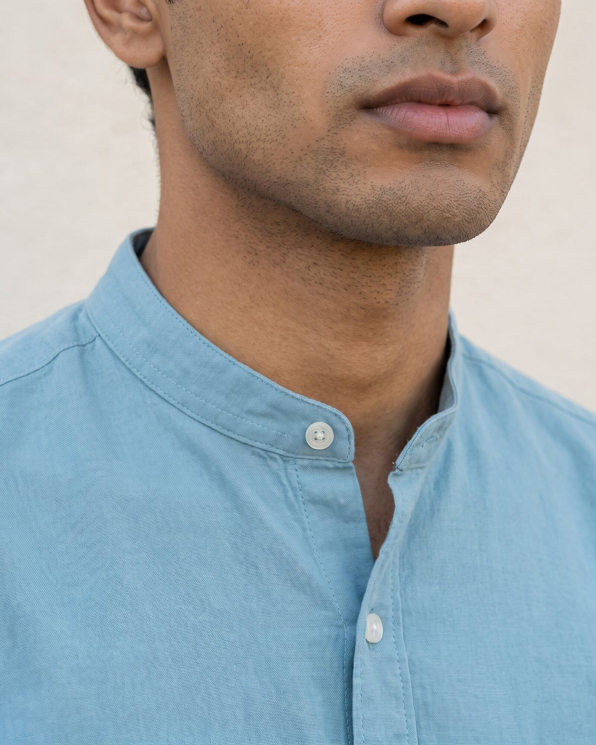 Heritage Linen Chinese Collar Long Sleeve Shirt – Coral (2 of 4)