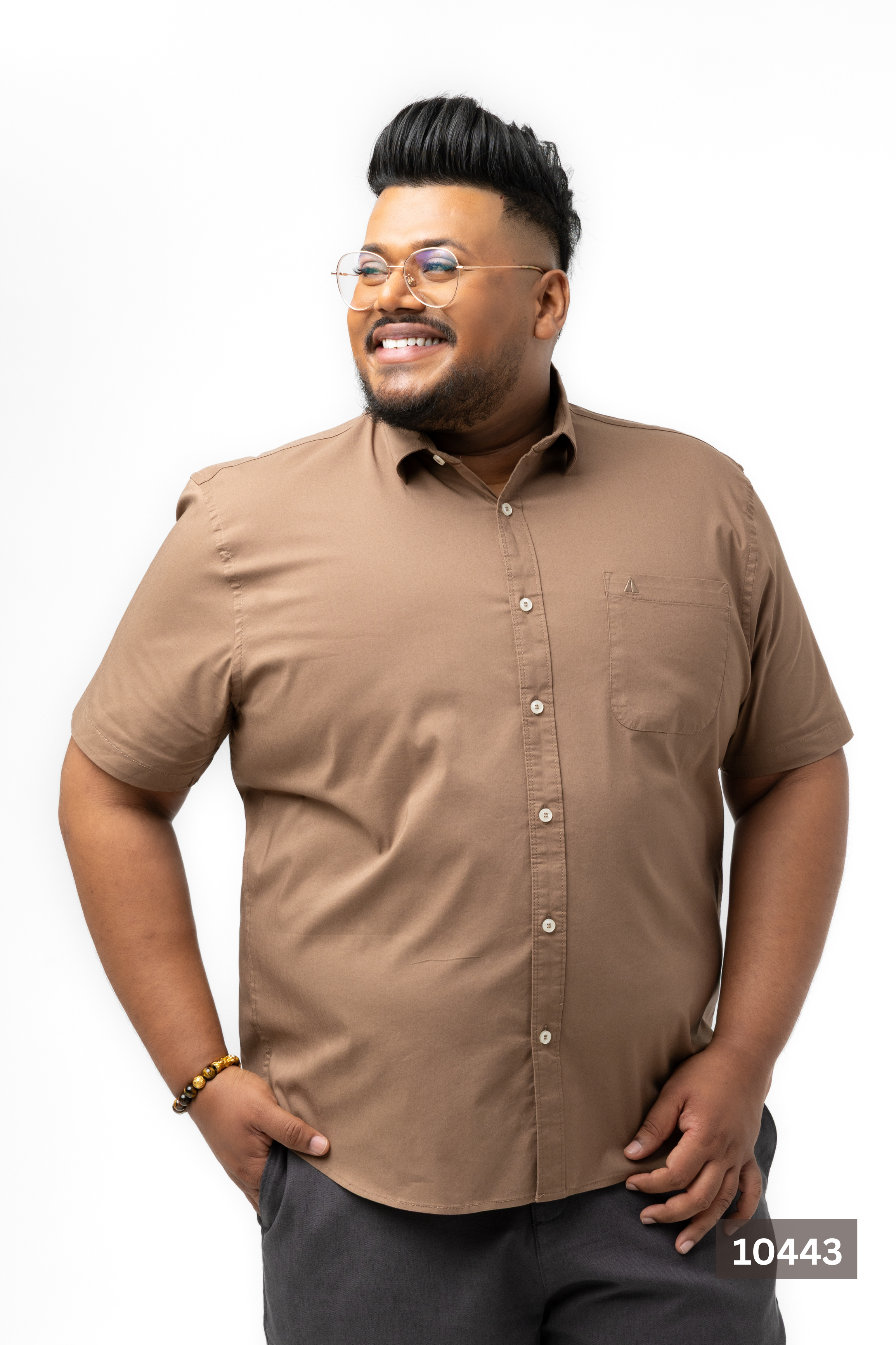 Plus Size Cotton Solid Shirt – Desert Brown | AnationZ